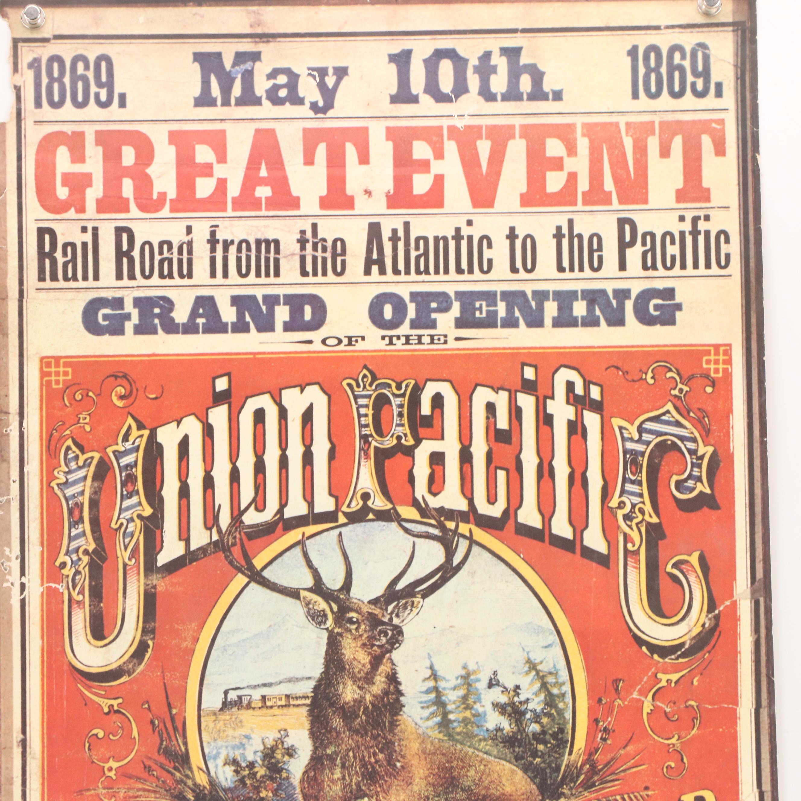Offset Lithograph Reproduction Poster for Union Pacific Railroad, 20th Century