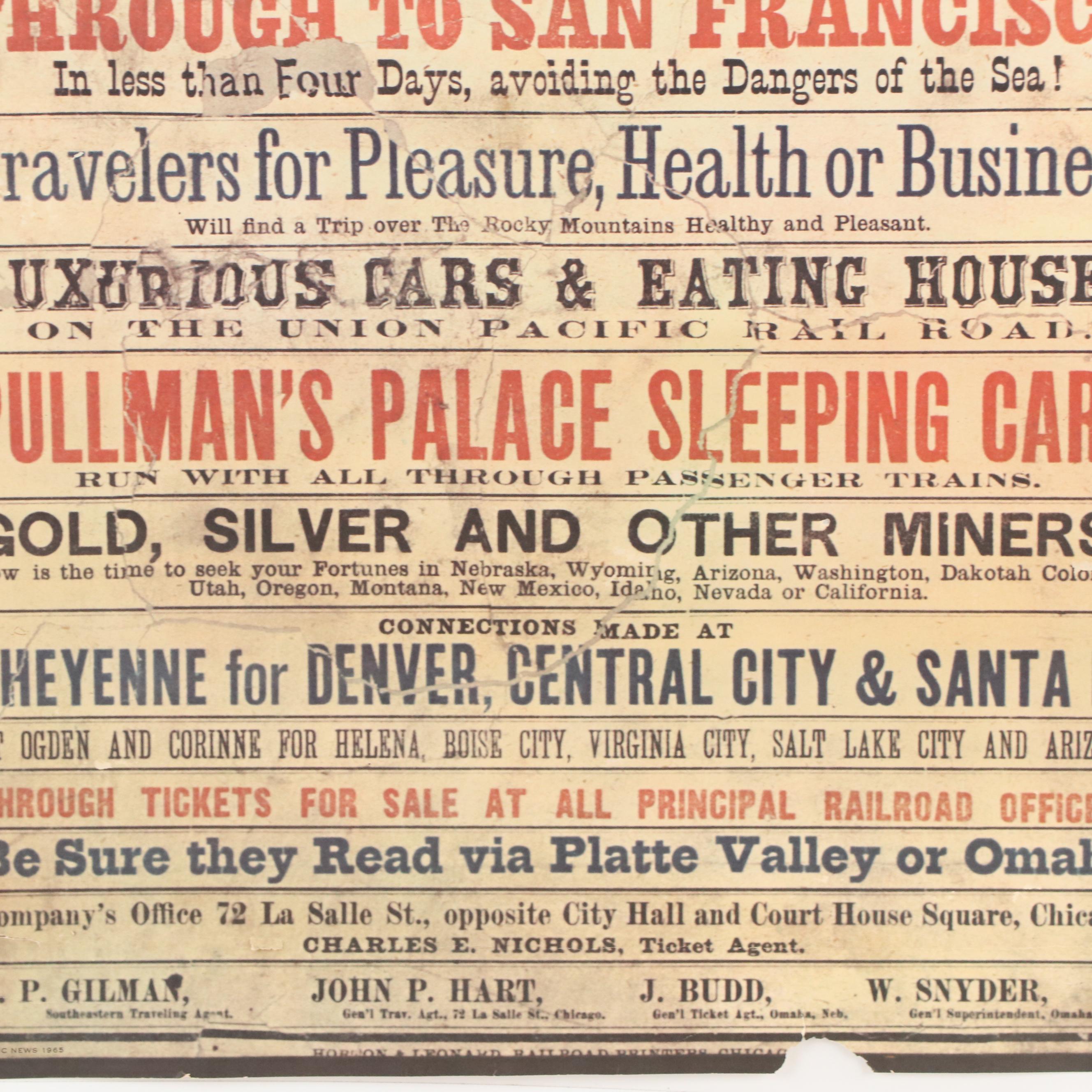 Offset Lithograph Reproduction Poster for Union Pacific Railroad, 20th Century