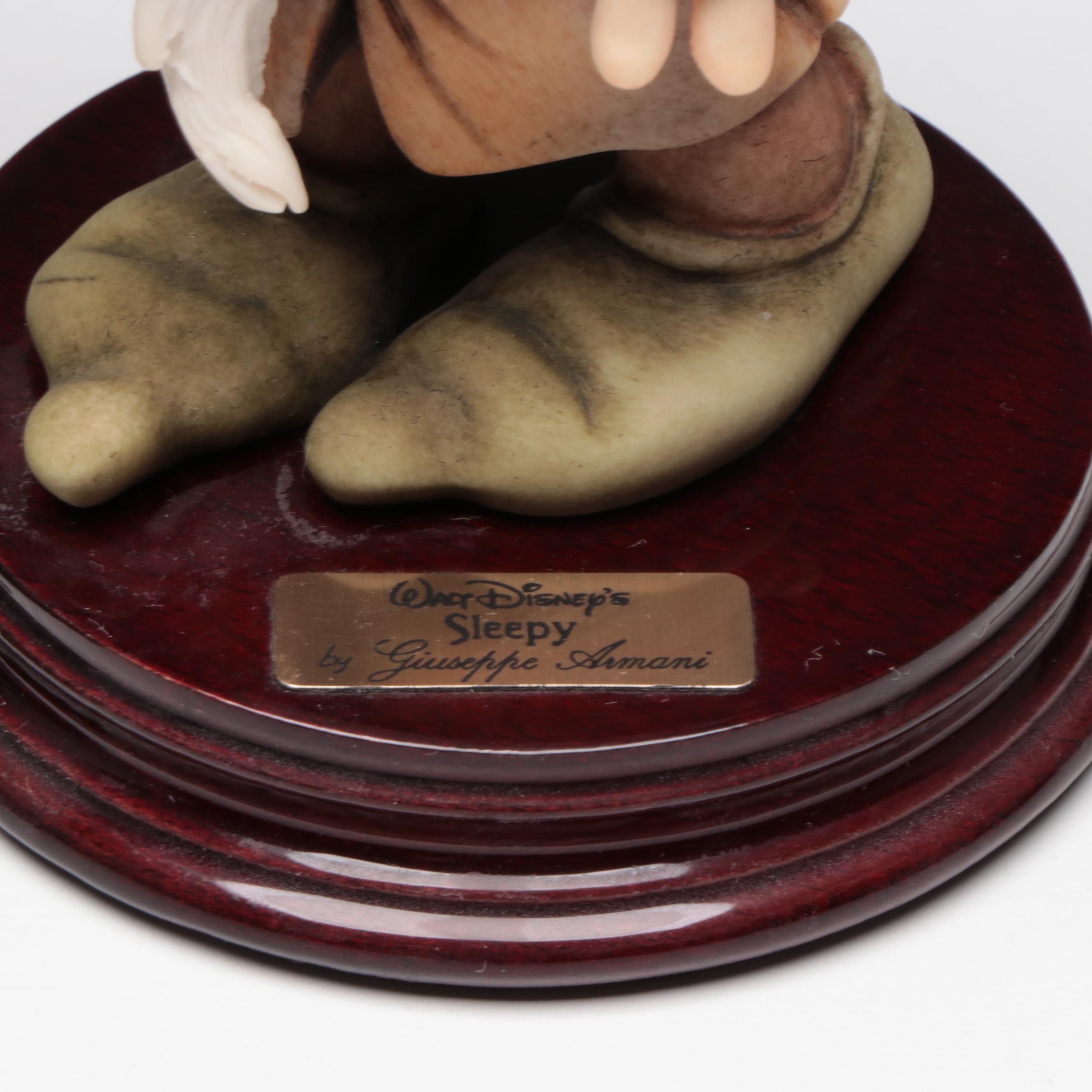 Giuseppe Armani for Walt Disney "Grumpy" and "Sleepy" Porcelain Figurines, 1994