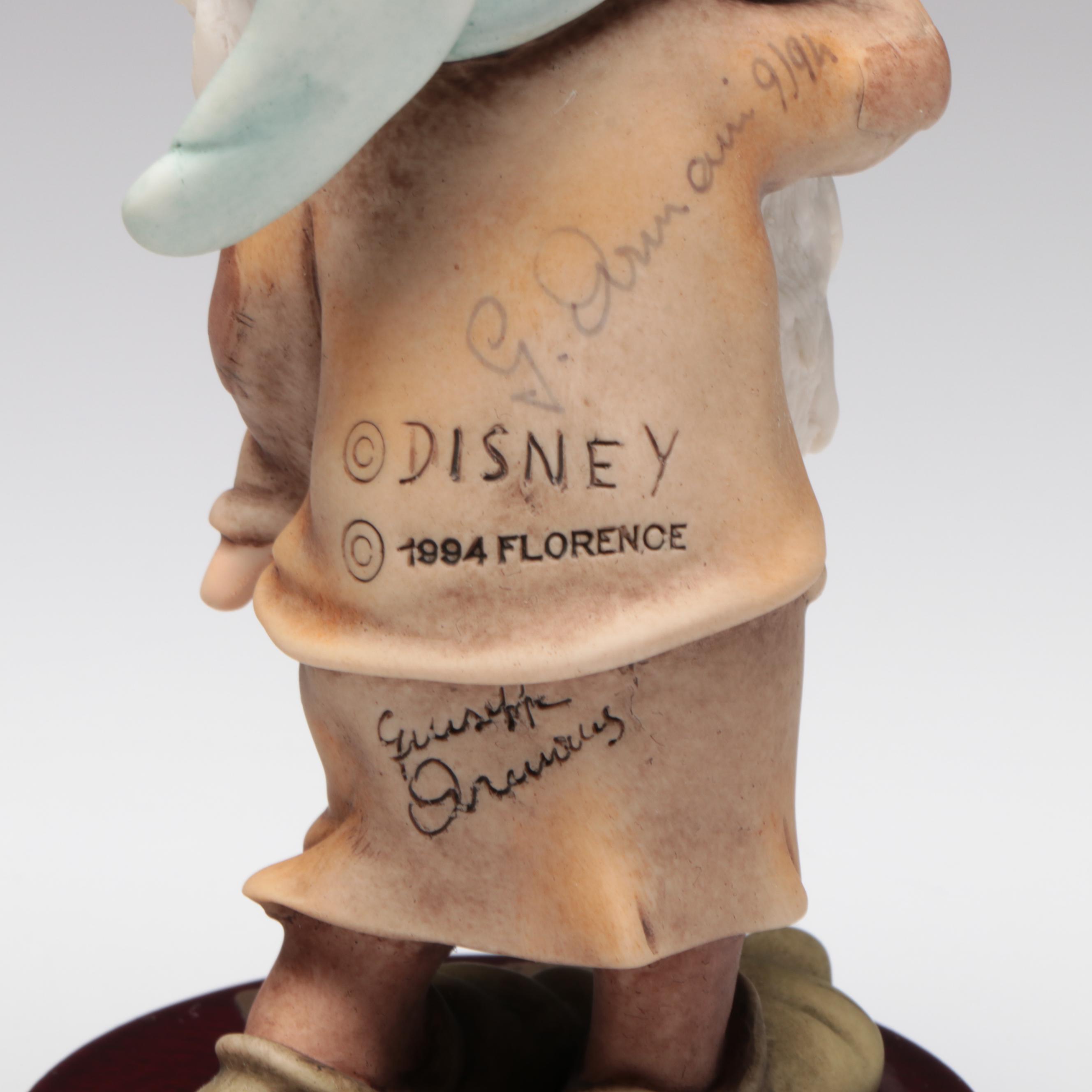 Giuseppe Armani for Walt Disney "Grumpy" and "Sleepy" Porcelain Figurines, 1994
