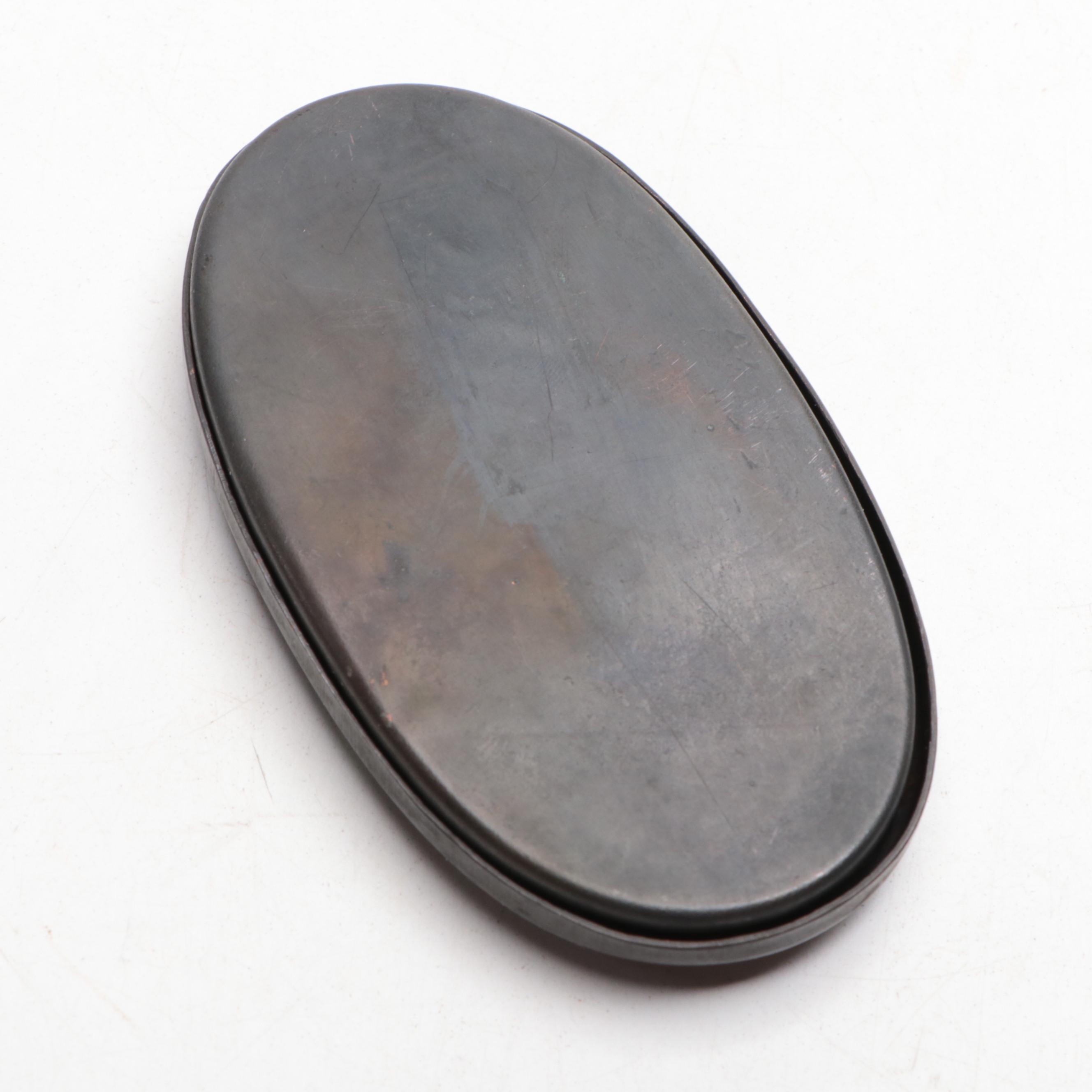 Japanese Art Deco Style Enameled Bronze and Other Silvered Metal Box