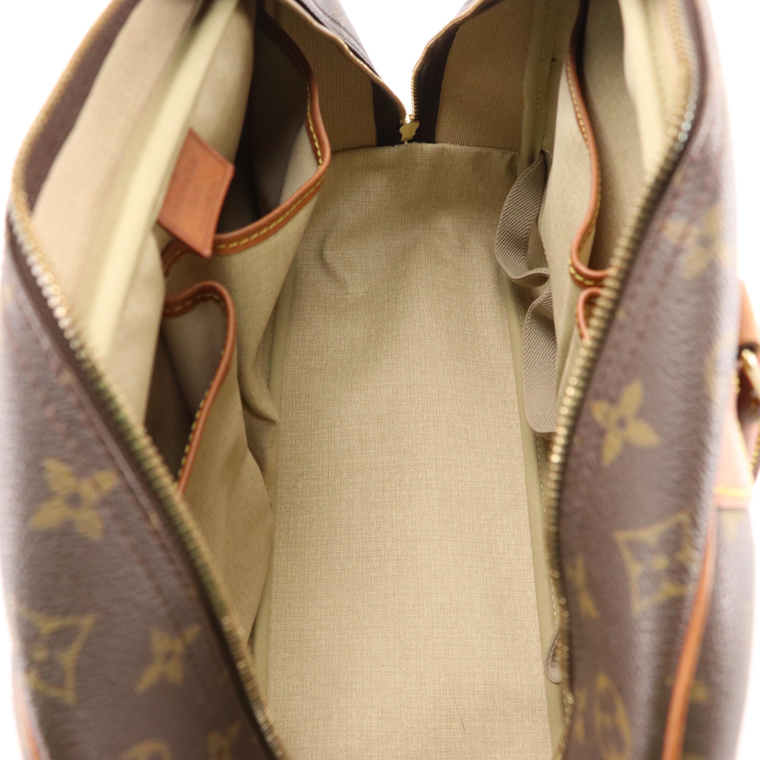 Louis Vuitton Deauville Handbag in Leather Trimmed Monogram Canvas