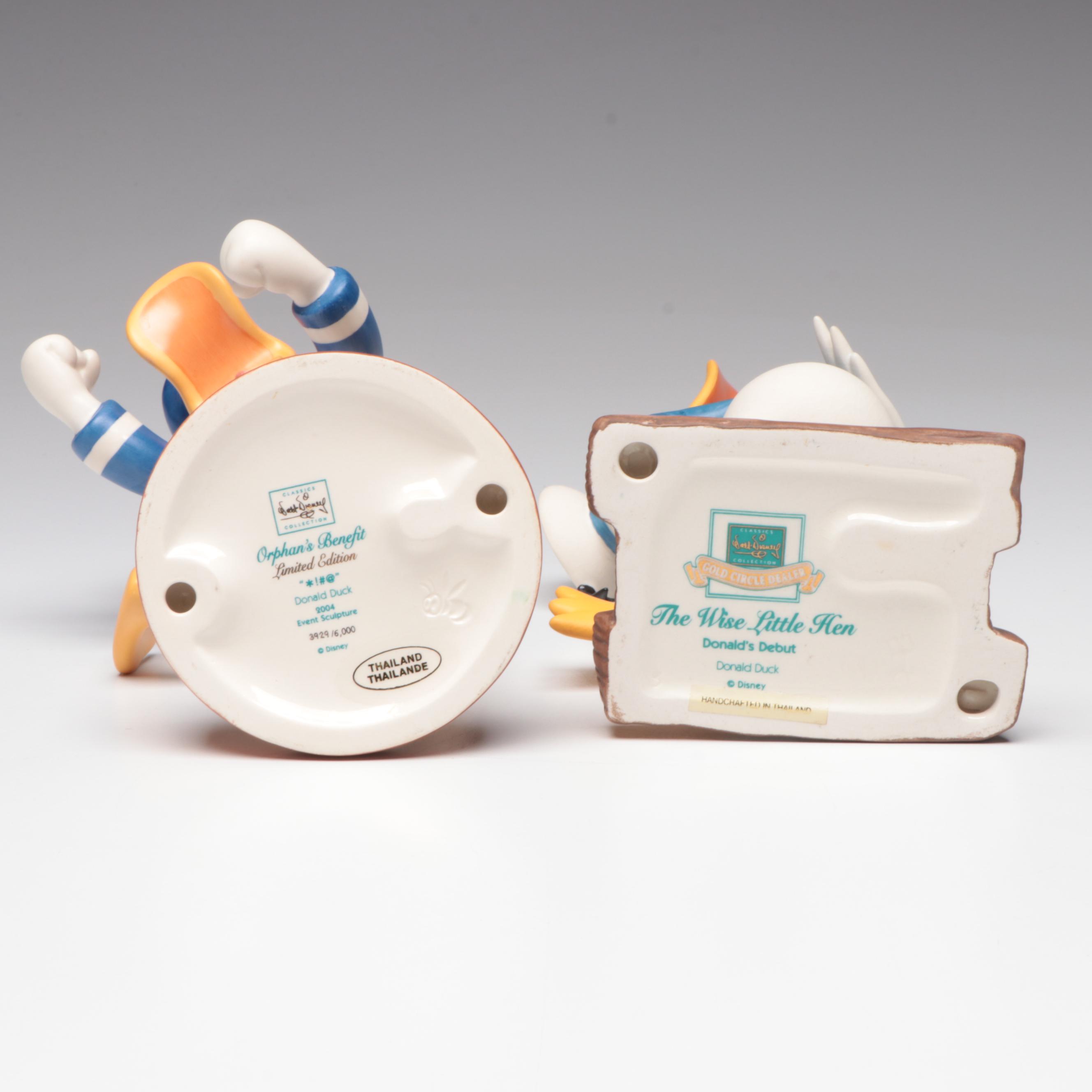Walt Disney Classics "*!#@" and "Donald's Debut" Porcelain Figurines