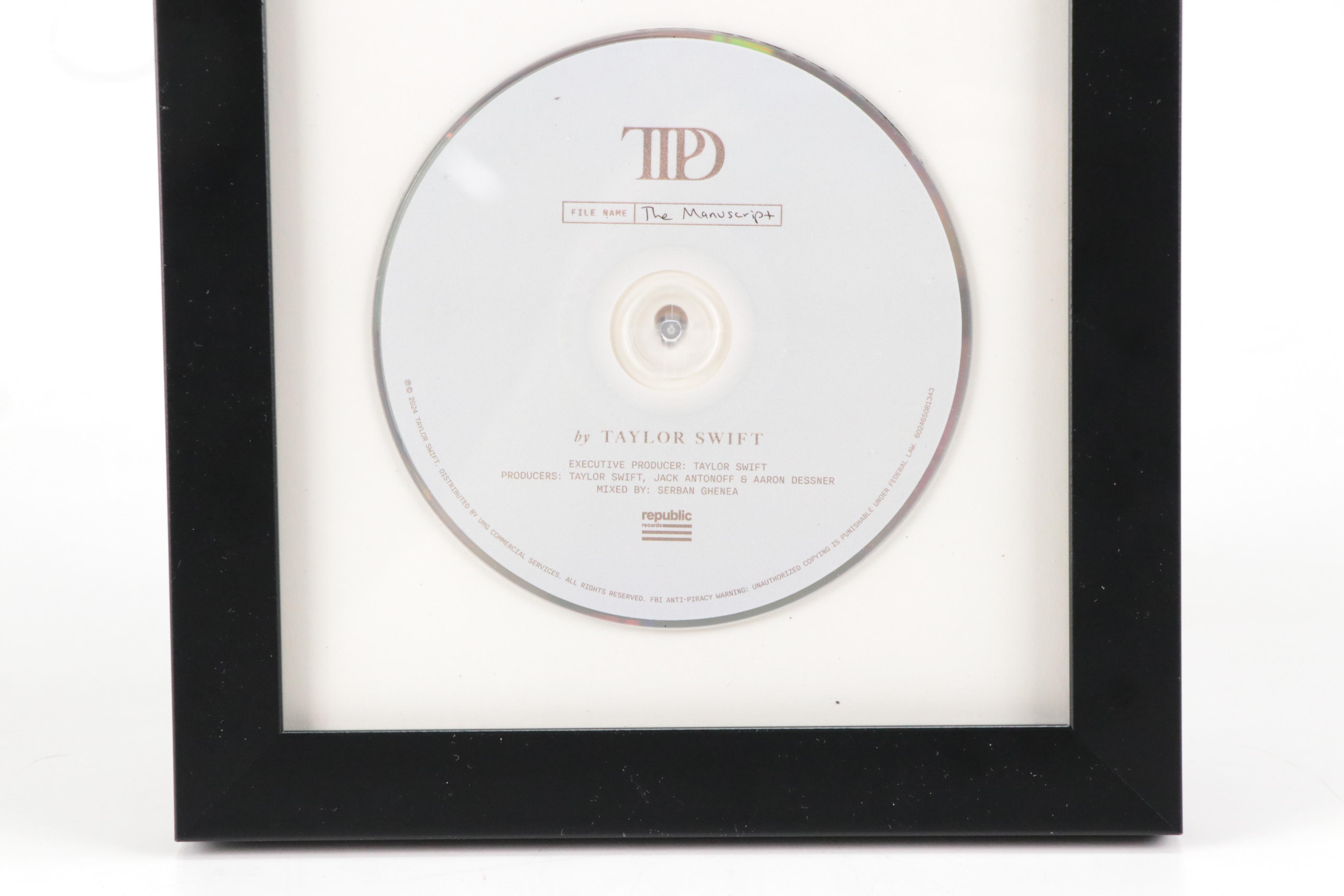 Taylor Swift Signed "The Tortured Poets Department" CD Booklet in Matted Frame