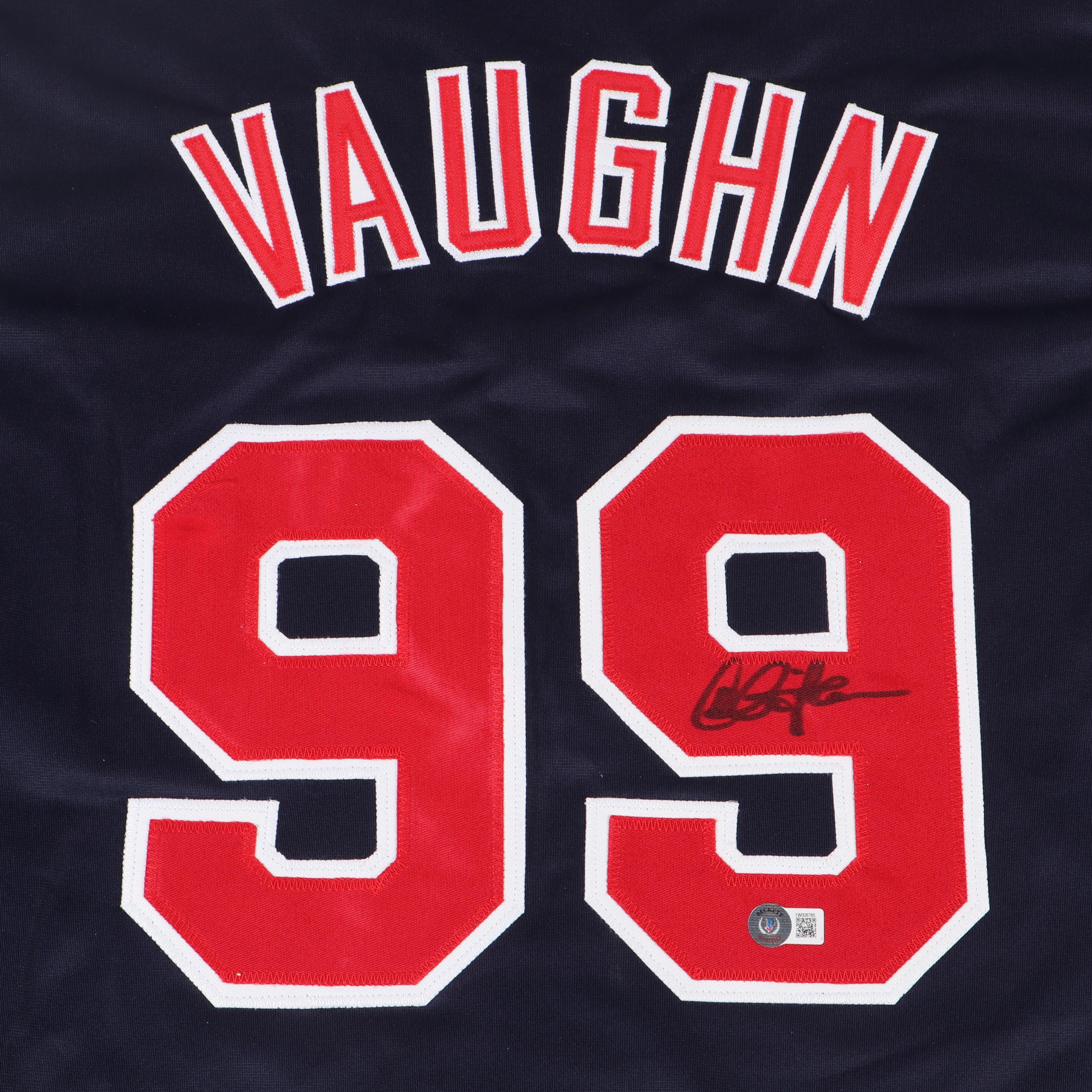 Charlie Sheen Signed Ricky "Wild Thing" Vaughn Cleveland Indians Baseball Jersey