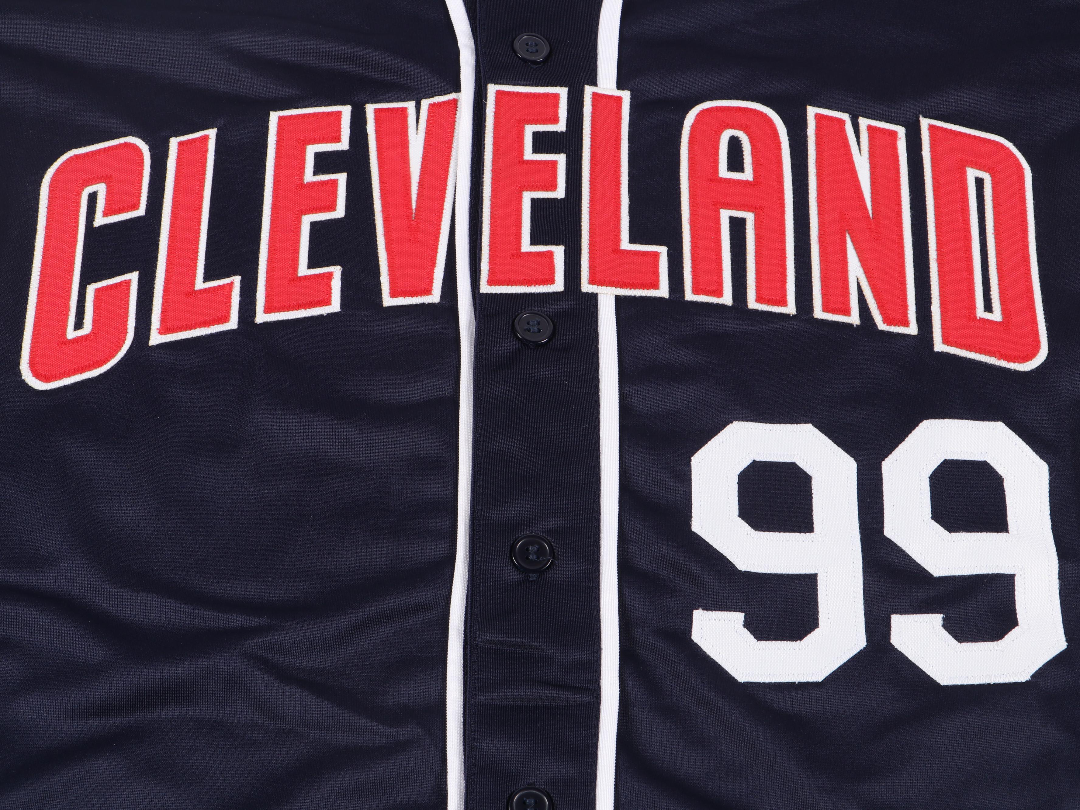 Charlie Sheen Signed Ricky "Wild Thing" Vaughn Cleveland Indians Baseball Jersey