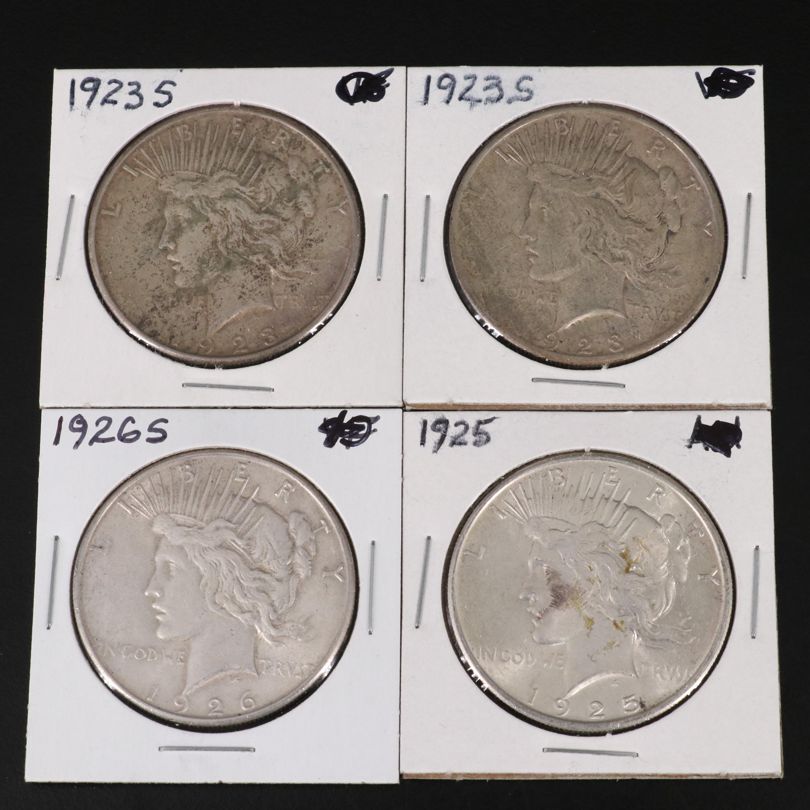 Ten Peace Silver Dollars, 1923-S to 1926-S