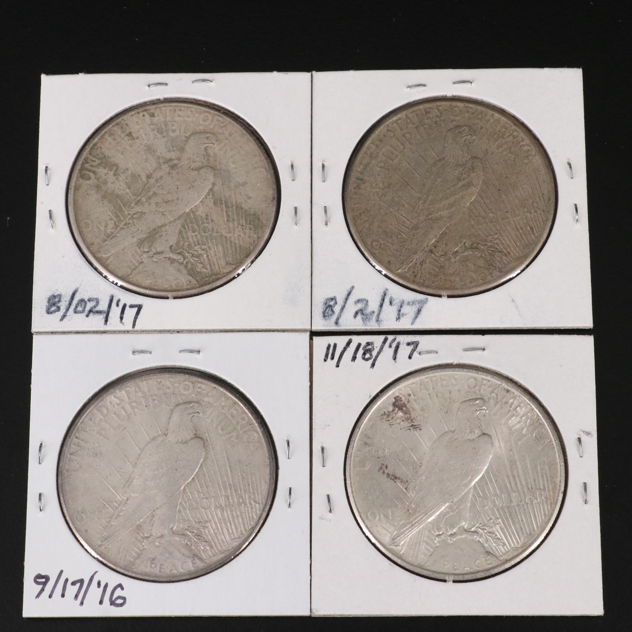 Ten Peace Silver Dollars, 1923-S to 1926-S