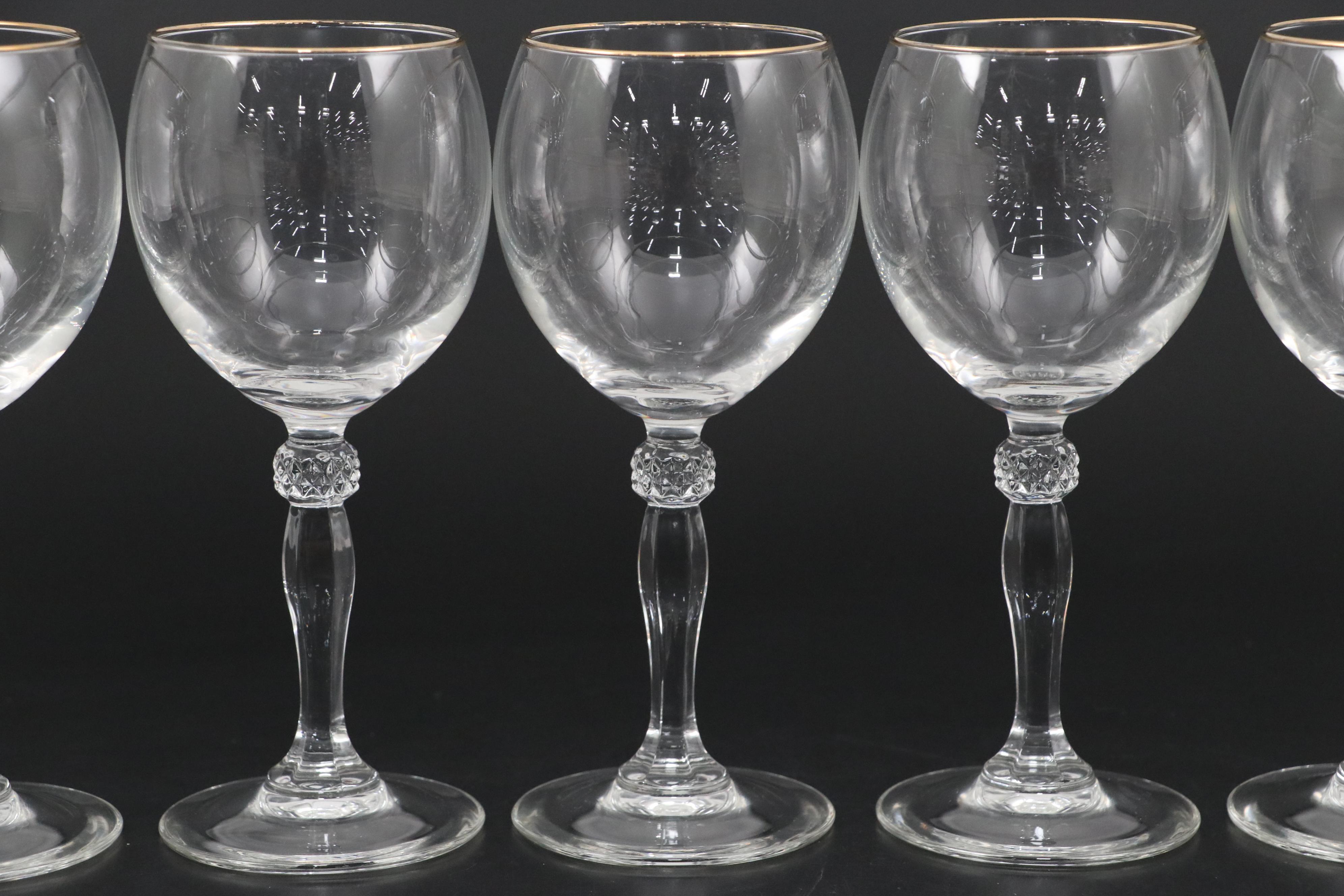 Glass Wine Glasses and Ice Bucket