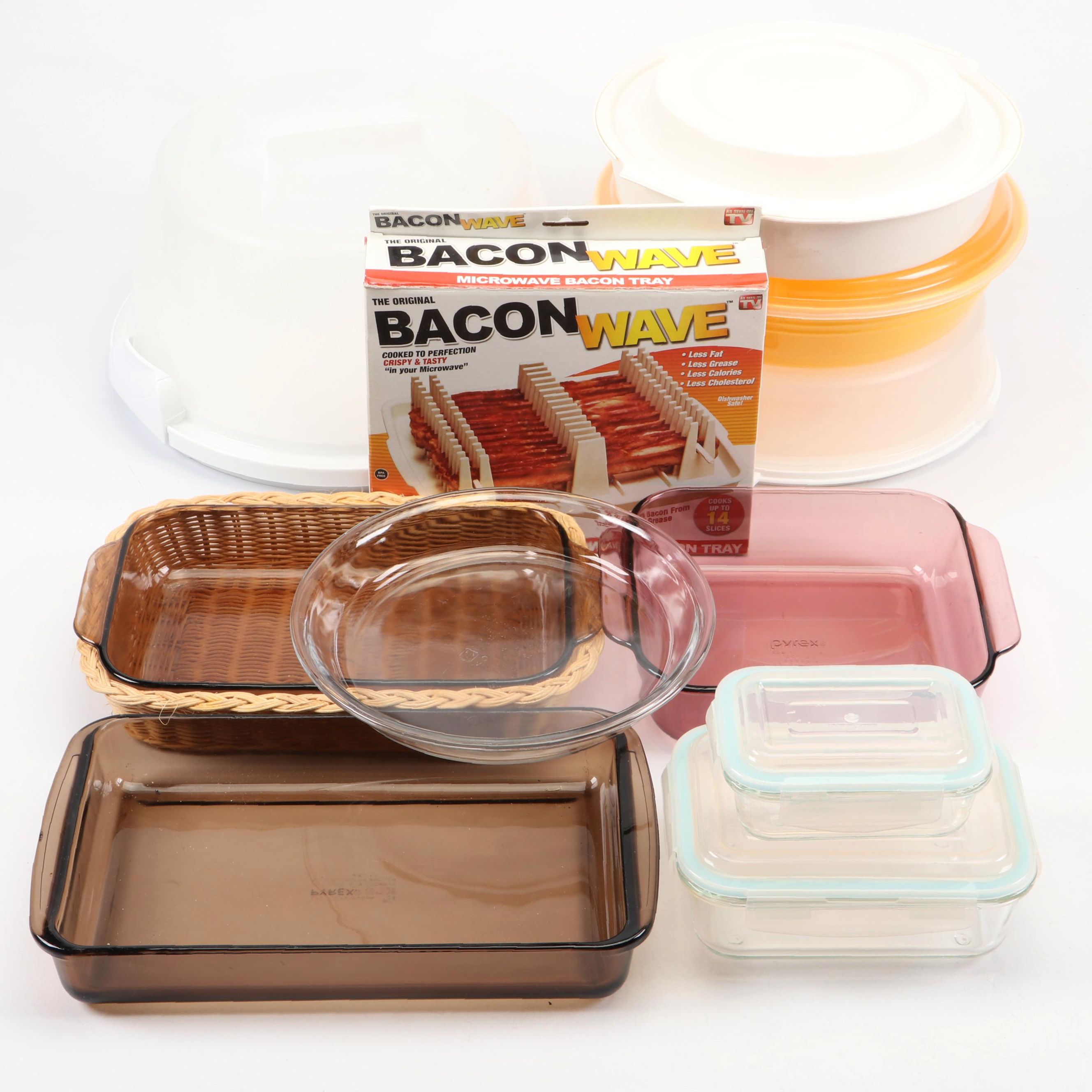 Bacon Wave with Wilton Cake Carrier, Other Food Storage and Baking Dishes