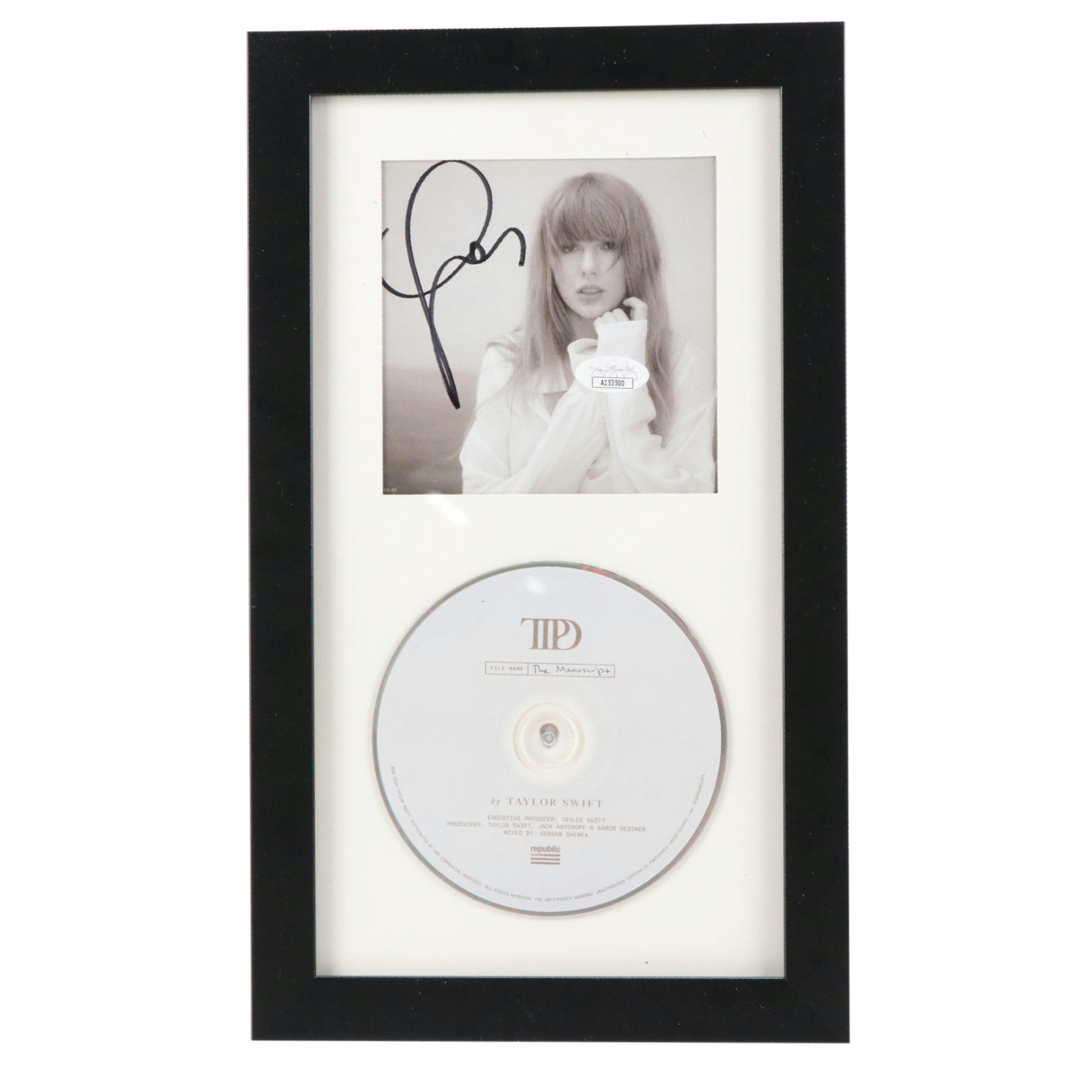 Taylor Swift Signed "The Tortured Poets Department" CD Booklet in Matted Frame