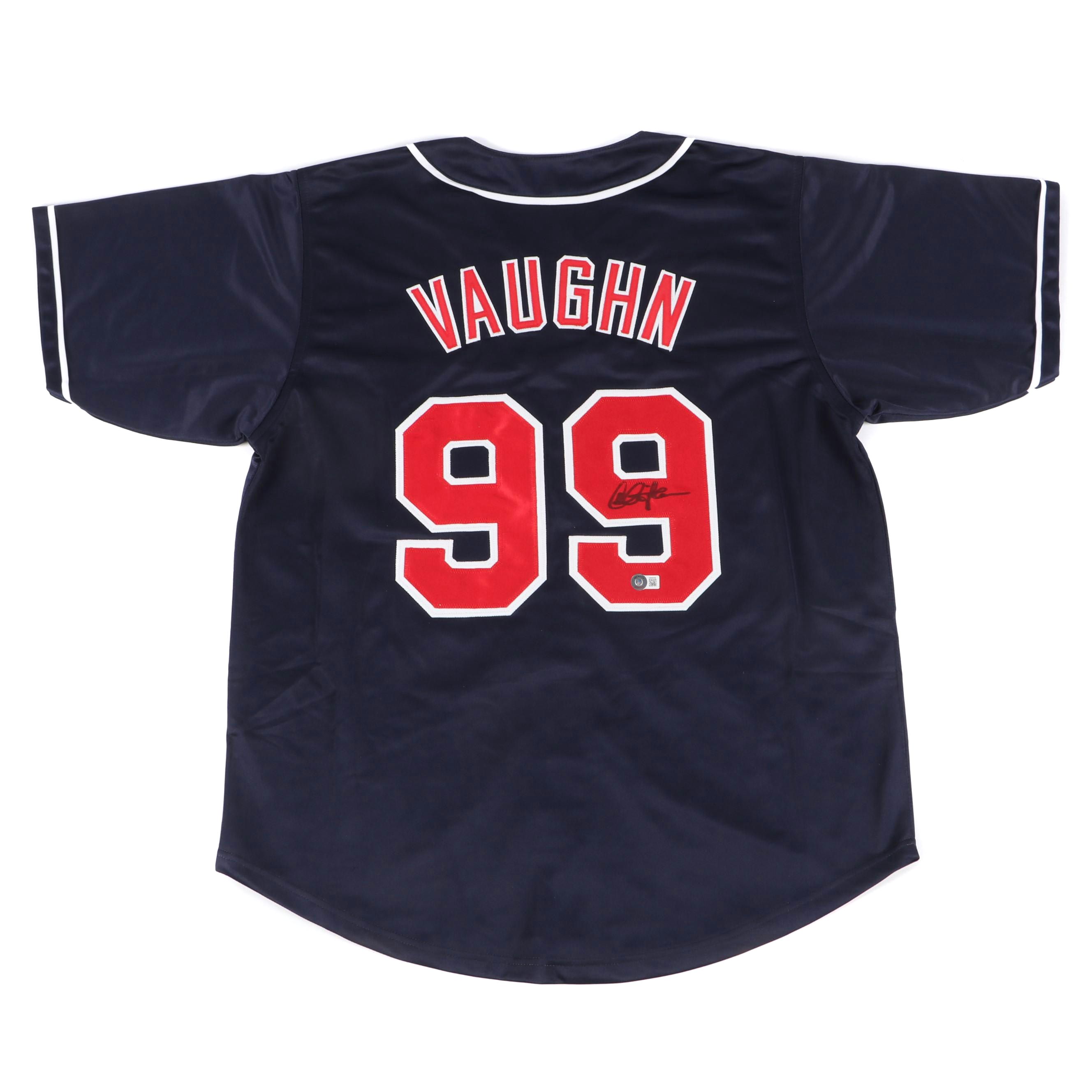 Charlie Sheen Signed Ricky "Wild Thing" Vaughn Cleveland Indians Baseball Jersey