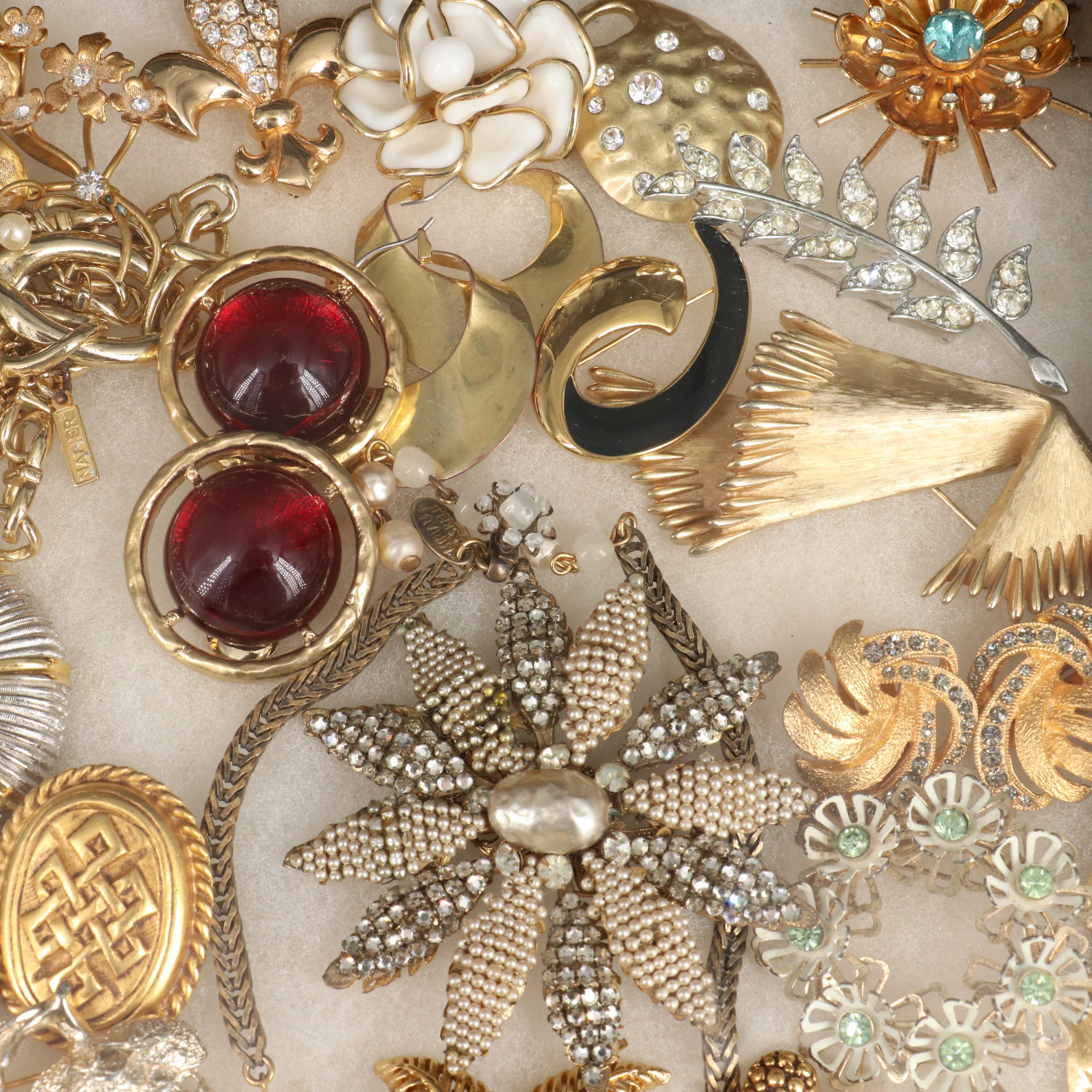 Miriam Haskell Brooch and Necklace Featured in Vintage Jewelry