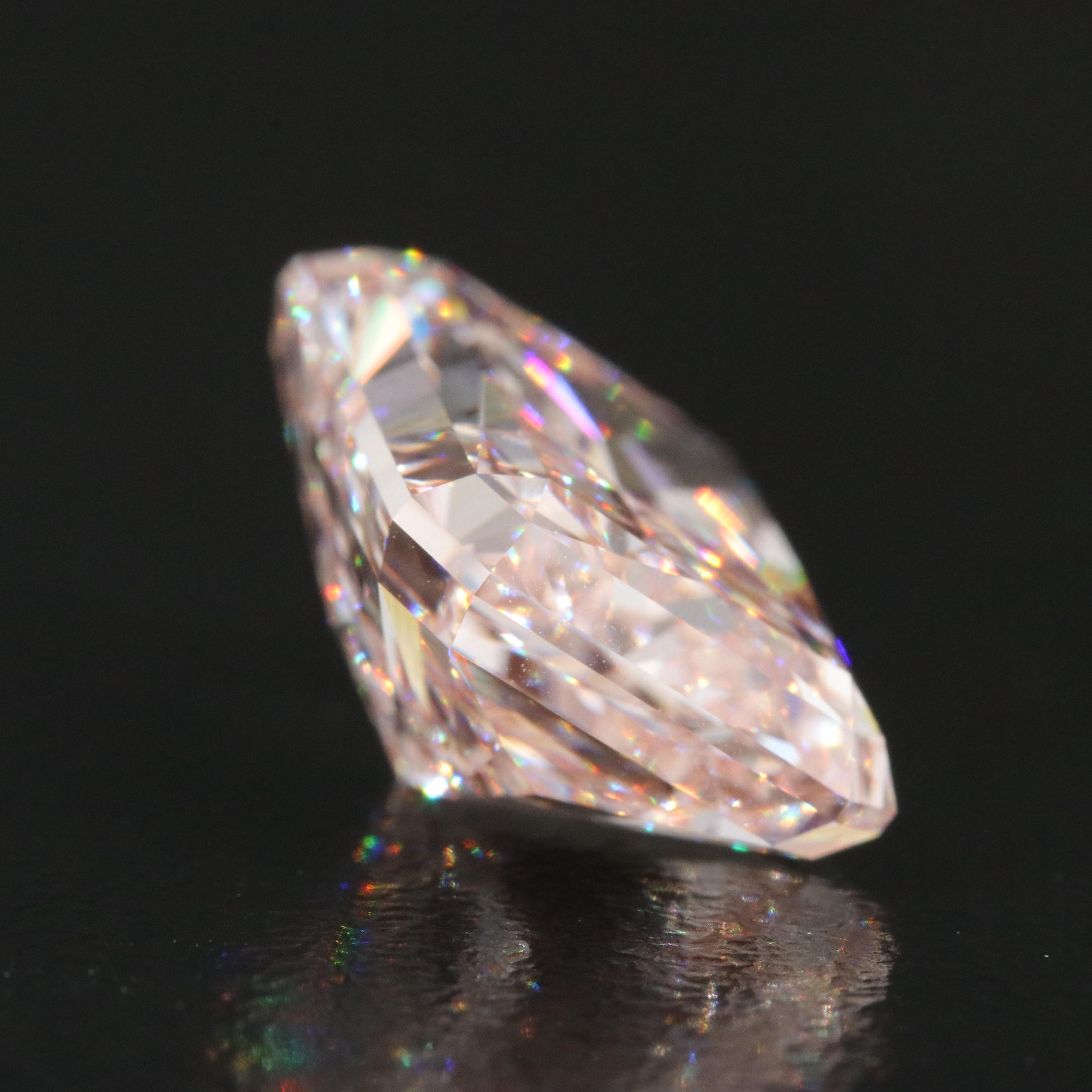 Loose 10.21 CT Lab Grown Fancy Pink Diamond with IGI Report