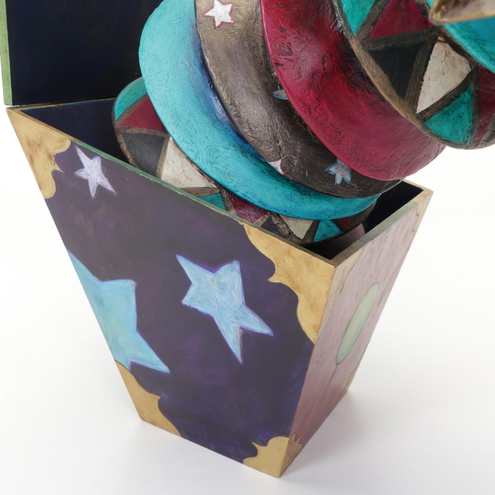 Tony Pellegrino Papier-Mâché Kissing Jack-In-The-Box Sculpture, 1998