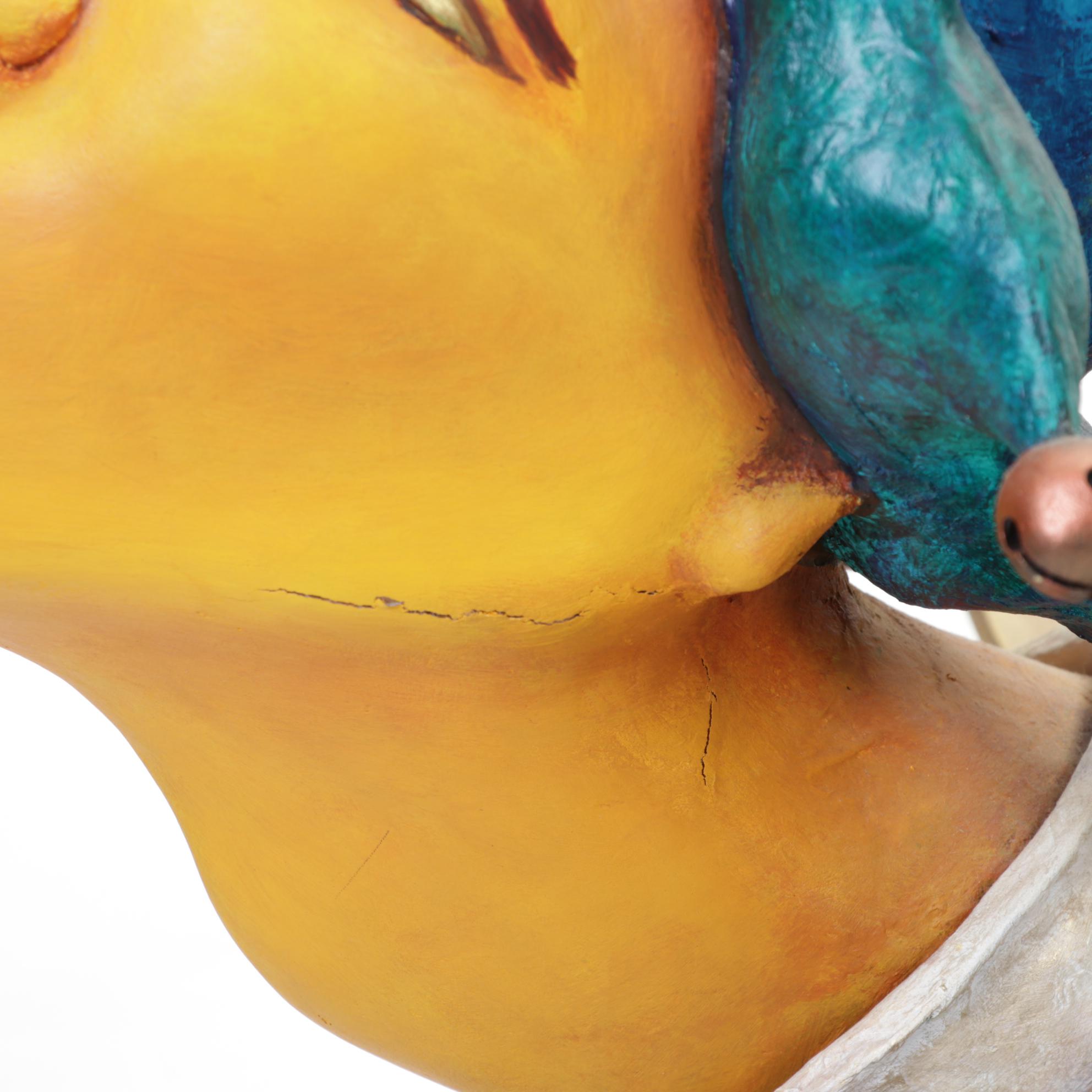 Tony Pellegrino Papier-Mâché Kissing Jack-In-The-Box Sculpture, 1998