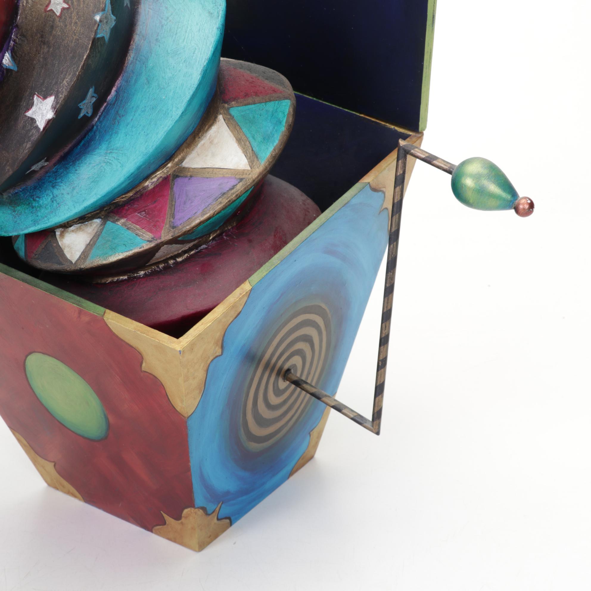 Tony Pellegrino Papier-Mâché Kissing Jack-In-The-Box Sculpture, 1998