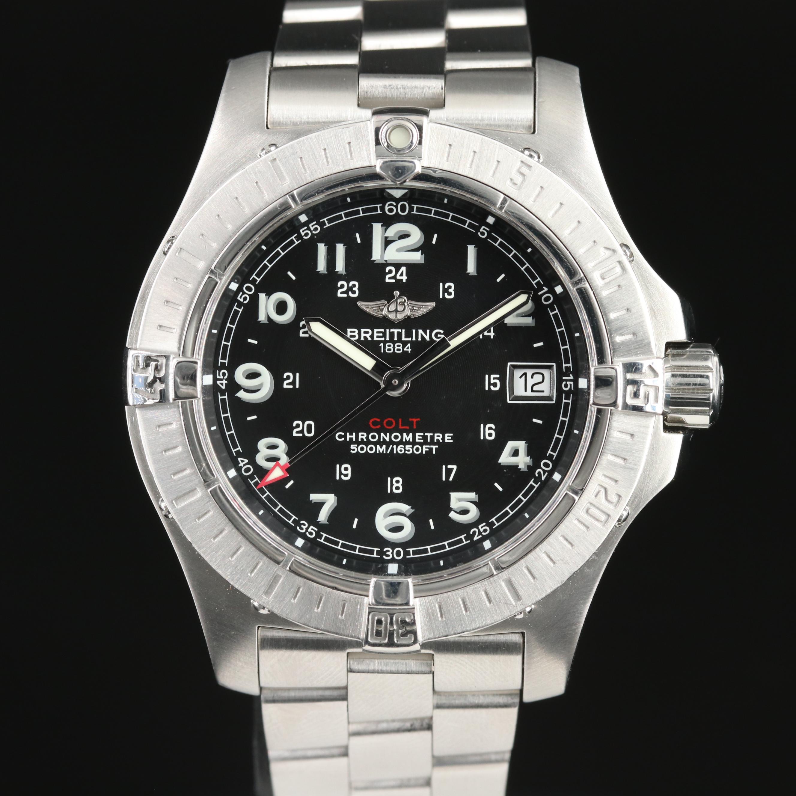 Breitling Colt Quartz II Steel 41mm Black Dial Watch