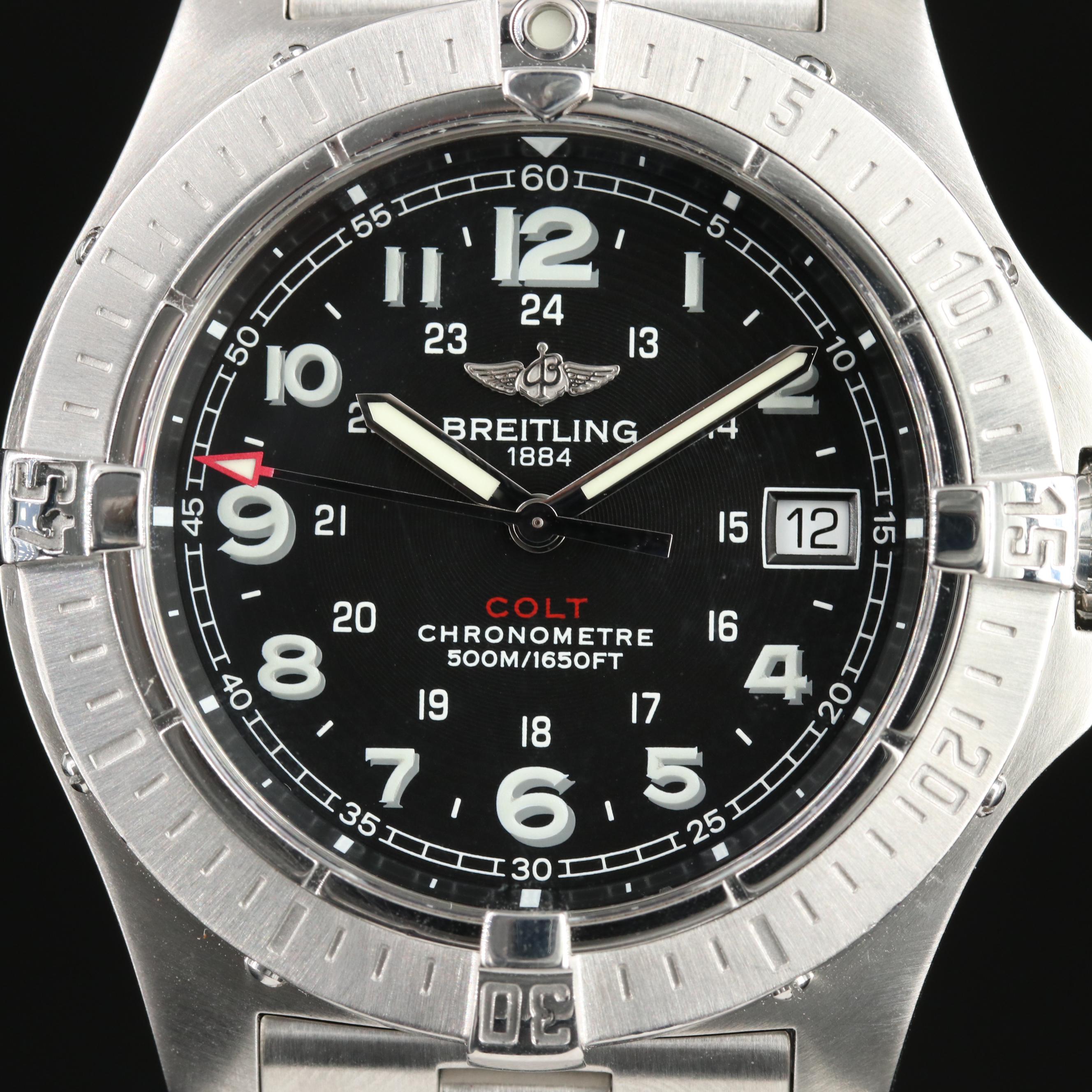 Breitling Colt Quartz II Steel 41mm Black Dial Watch