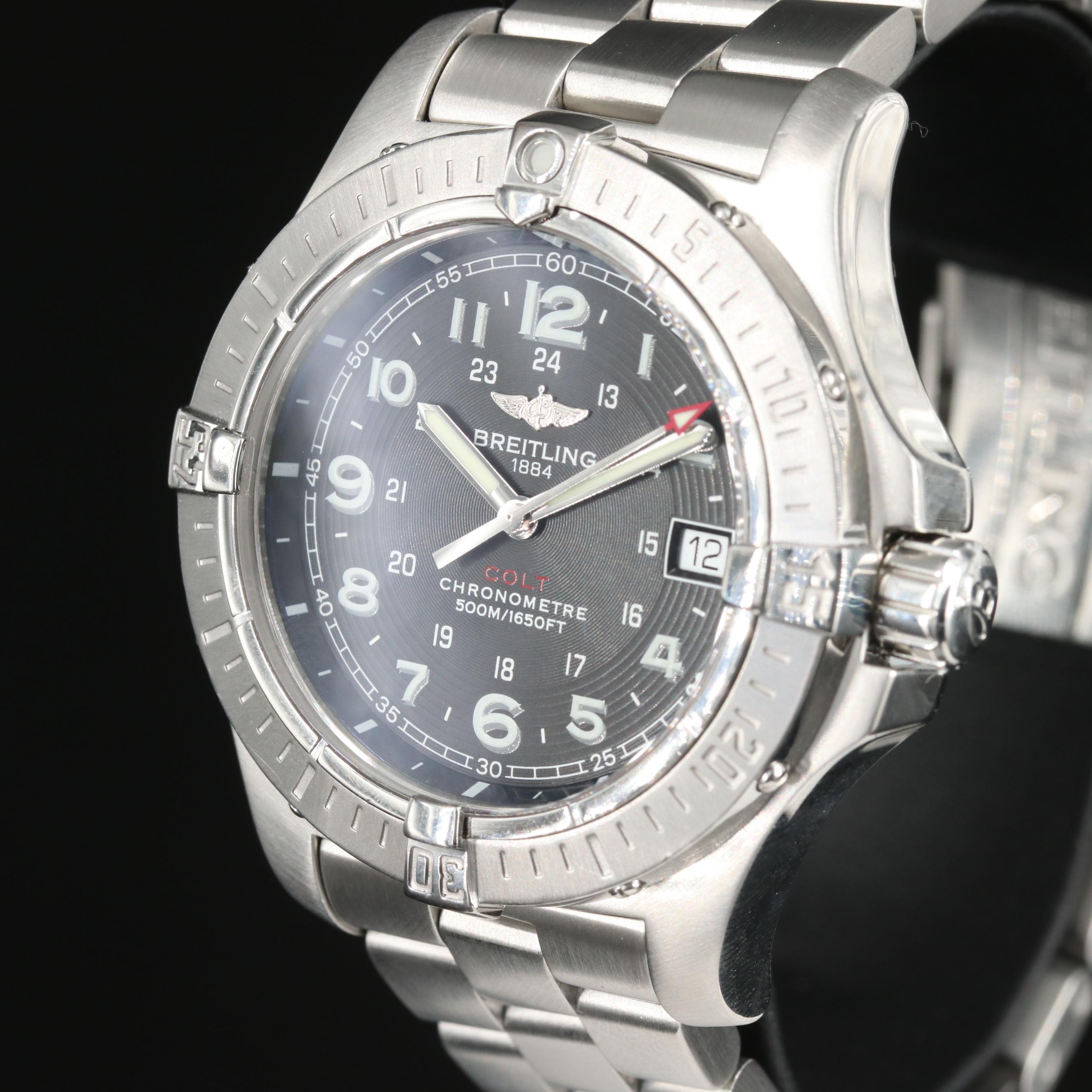 Breitling Colt Quartz II Steel 41mm Black Dial Watch