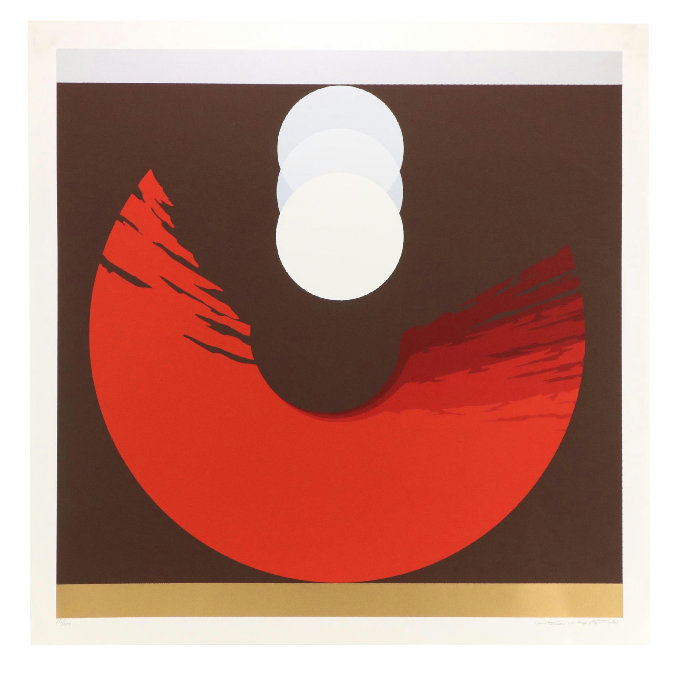 Thomas W. Benton Abstract Serigraph "Evolution Series – Red," 1981