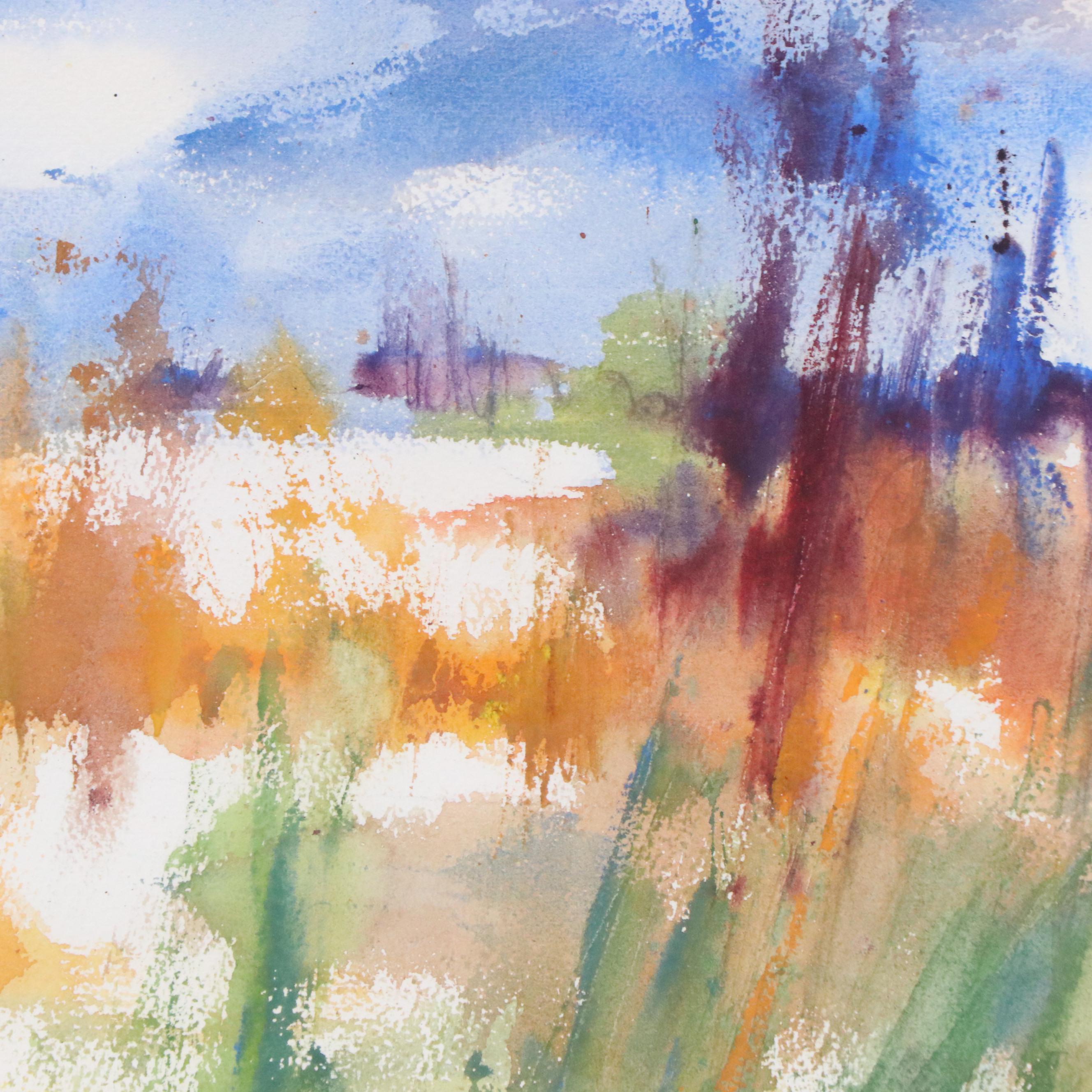 Abstract Landscape Watercolor Painting, 1974