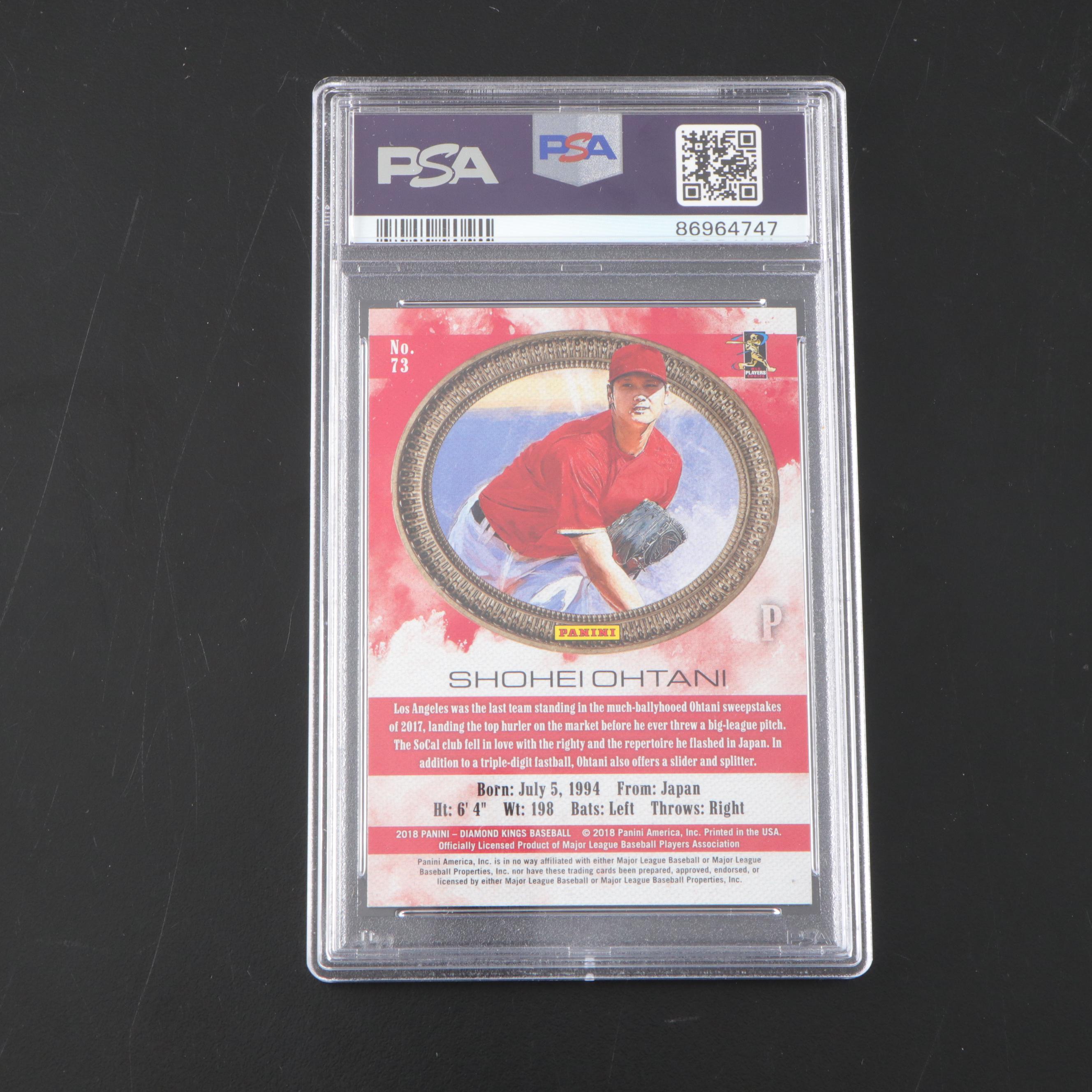 2018 Panini Diamond Kings Shohei Ohtani Rookie Baseball Card #73 Graded PSA 10