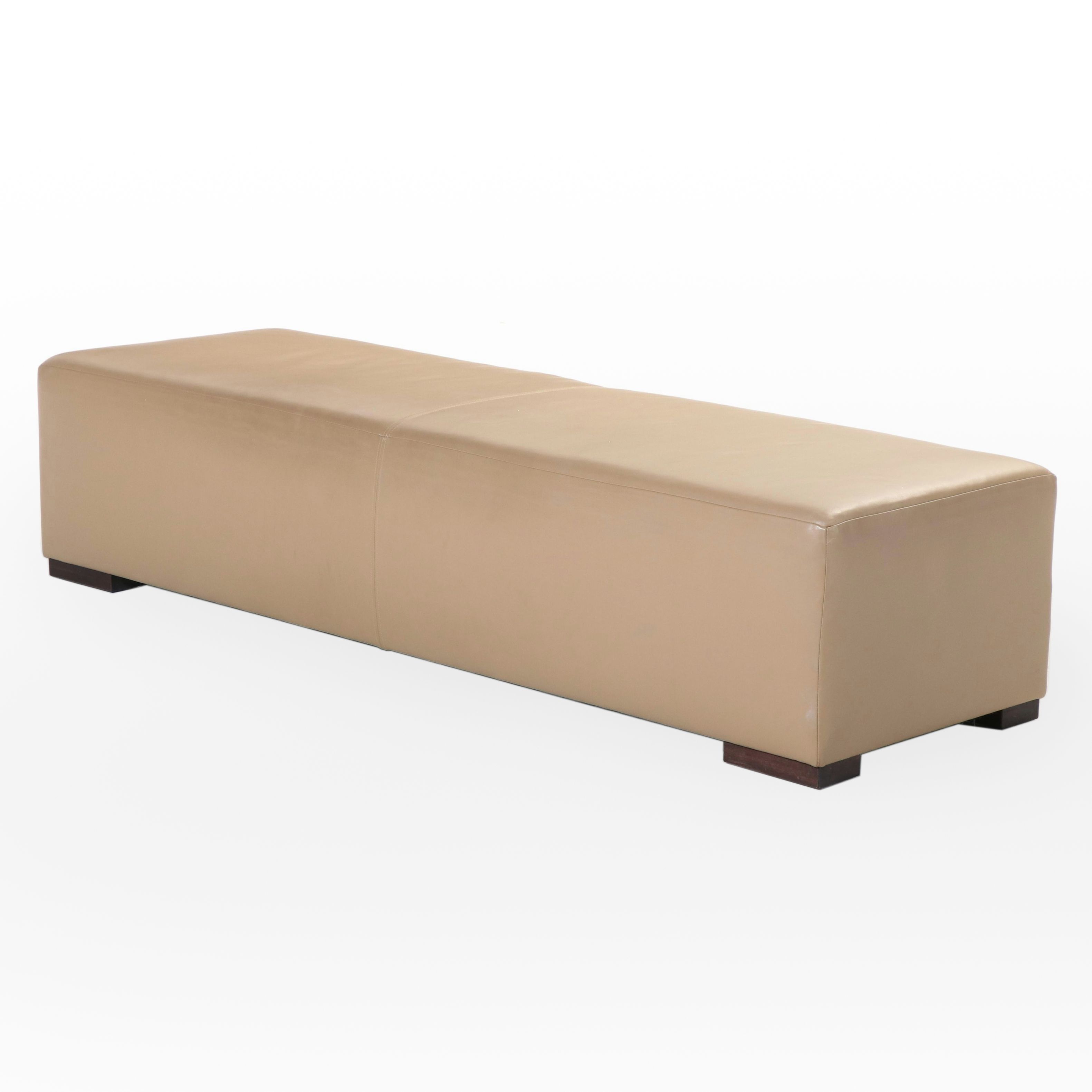 Contemporary Leather Bench