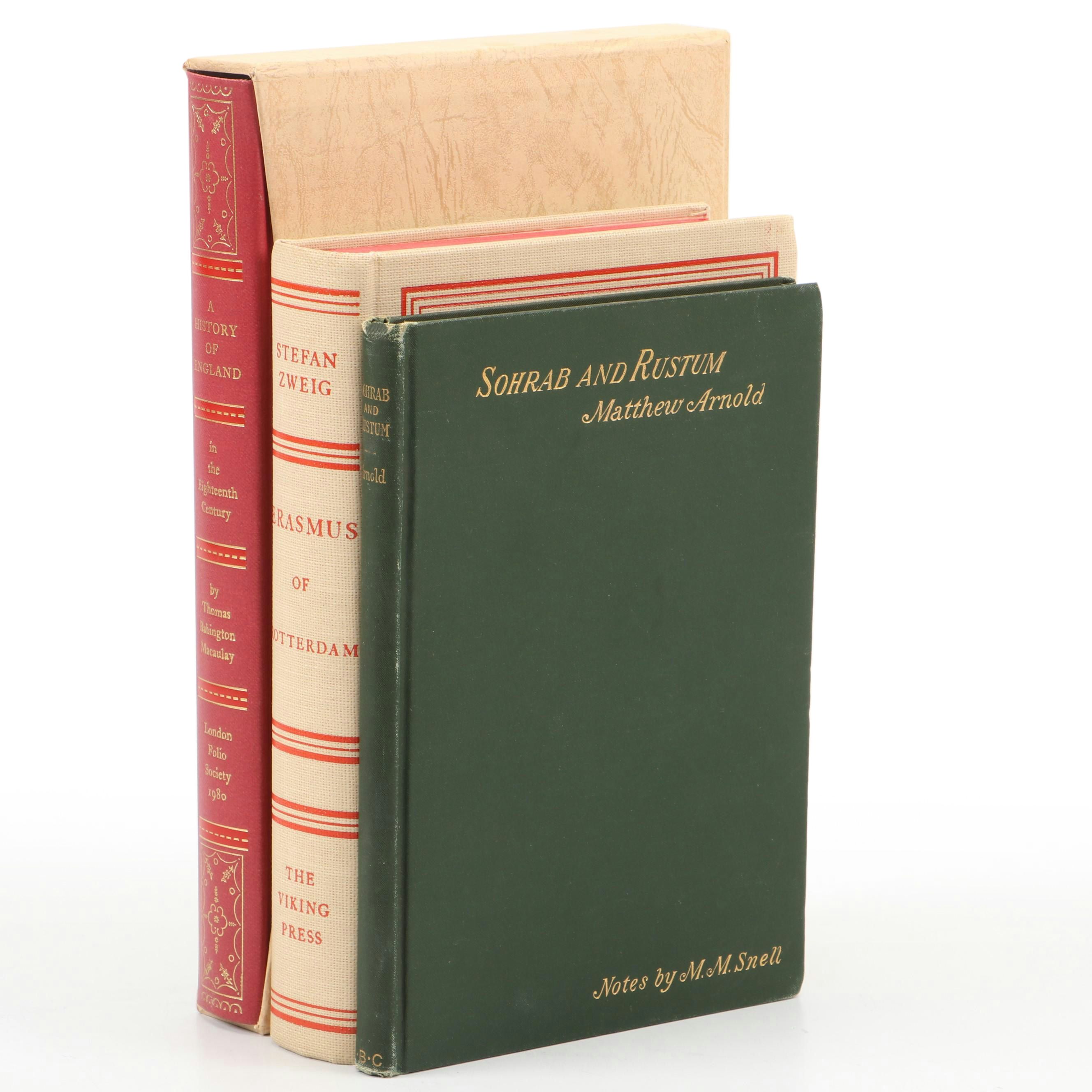 First American Edition "Erasmus of Rotterdam" by Stefan Zweig and More Books