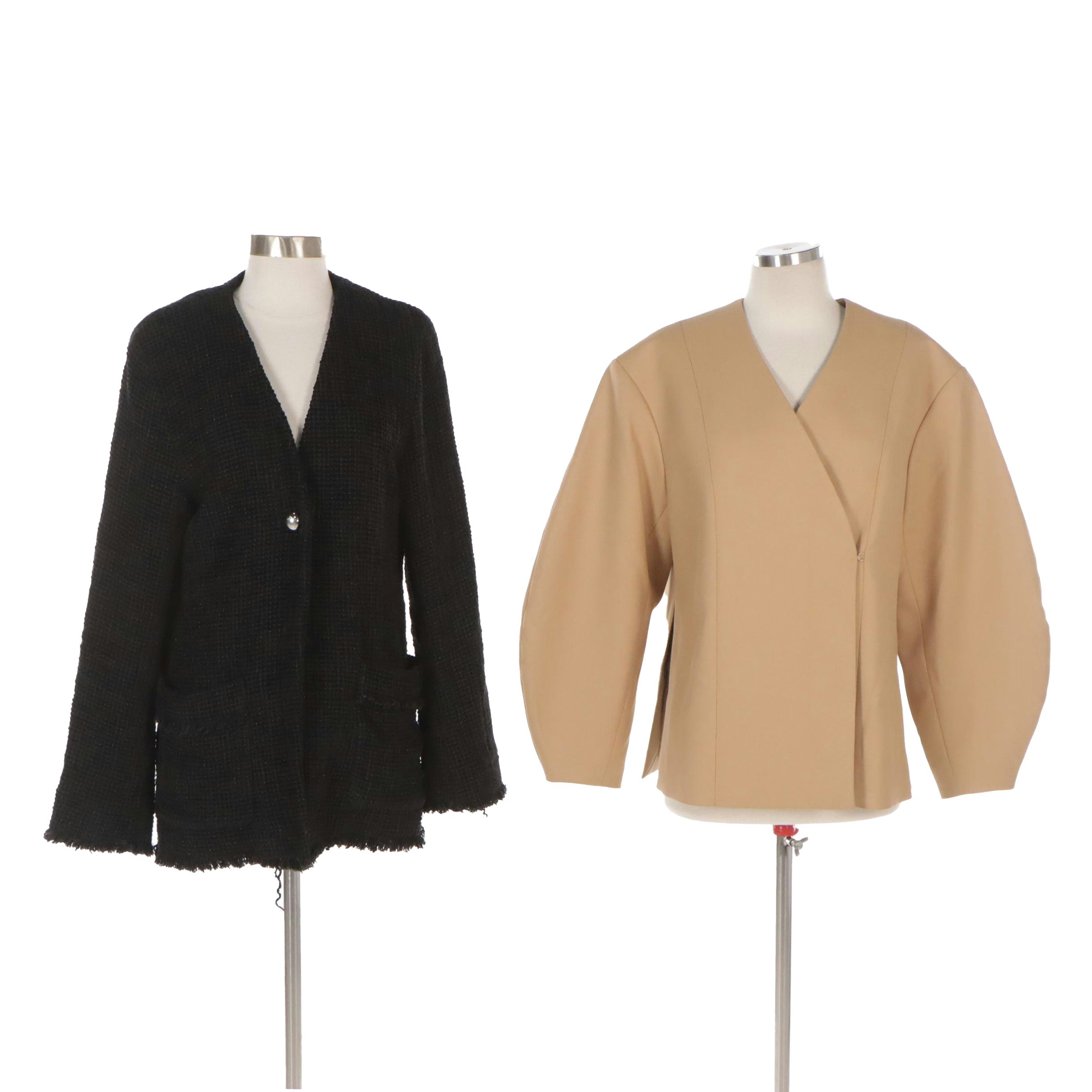 Rodebjer Textured Fringe Jacket and by Malene Birger Jacket with Split Sides