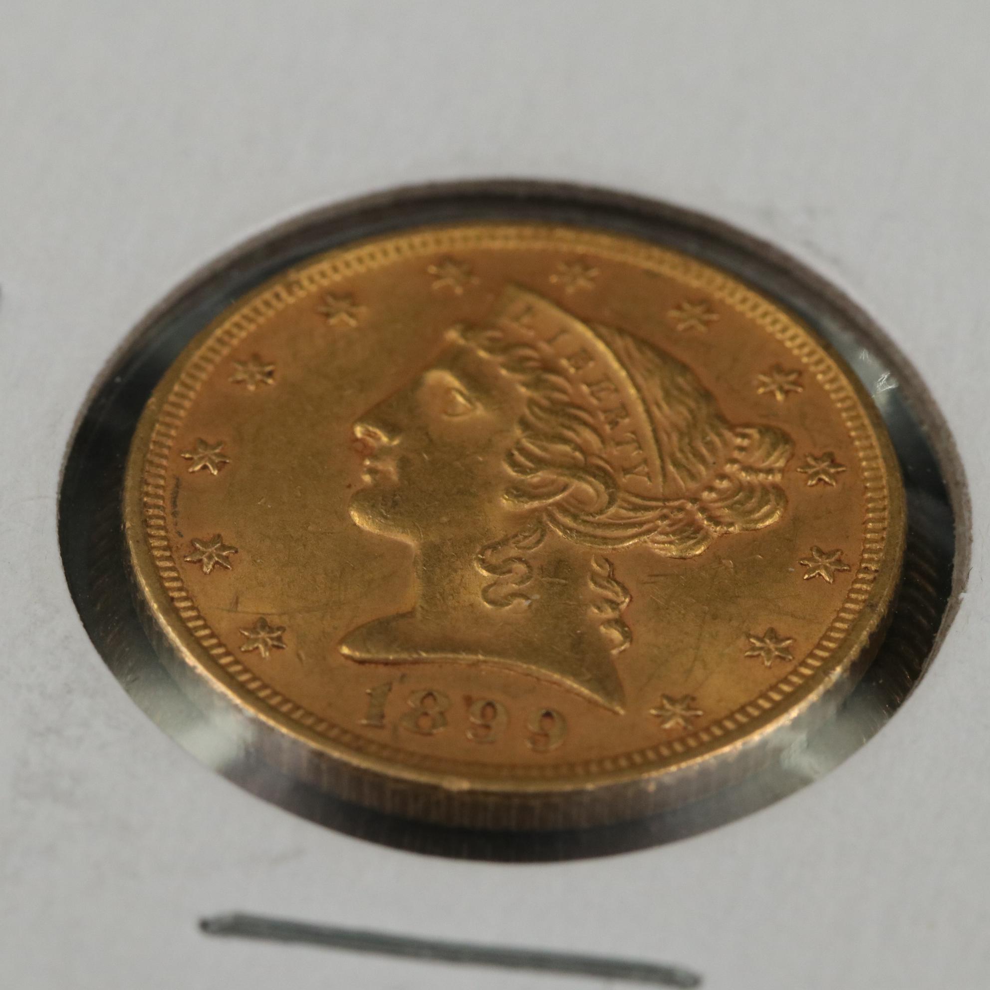 1899 Liberty Head $5 Gold Coin