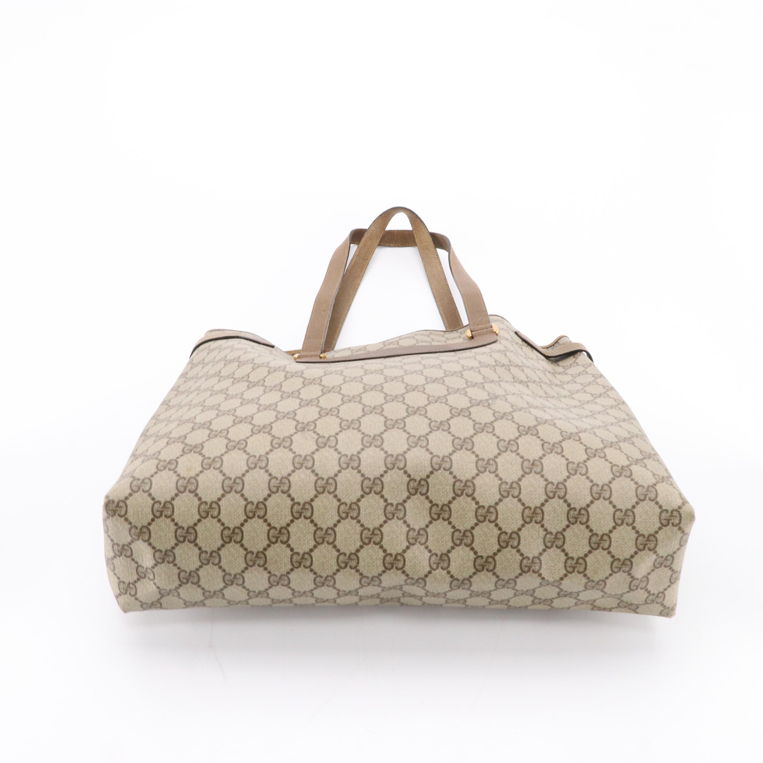 Gucci Accessory Collection Shoulder Tote in GG Supreme Canvas and Leather