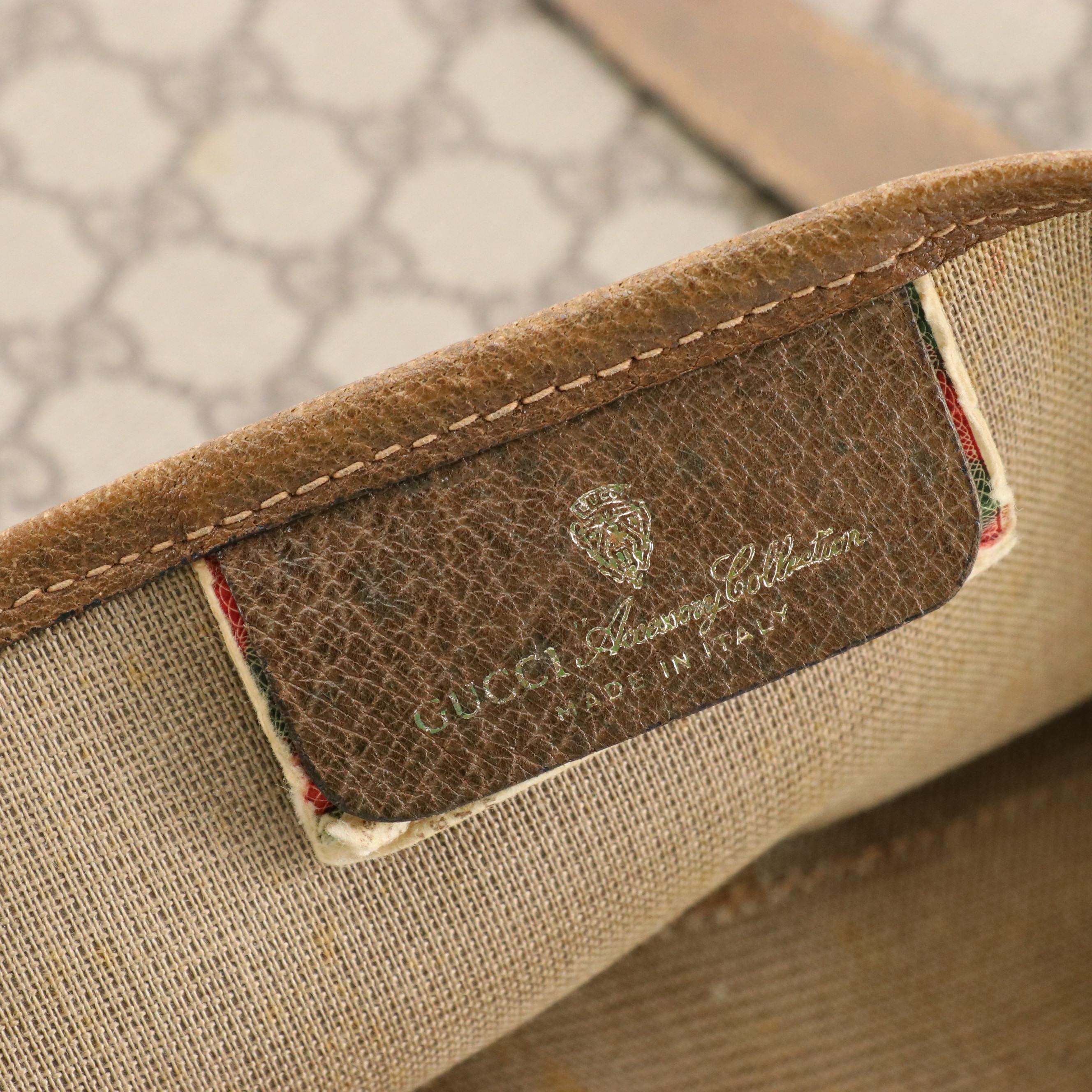 Gucci Accessory Collection Shoulder Tote in GG Supreme Canvas and Leather