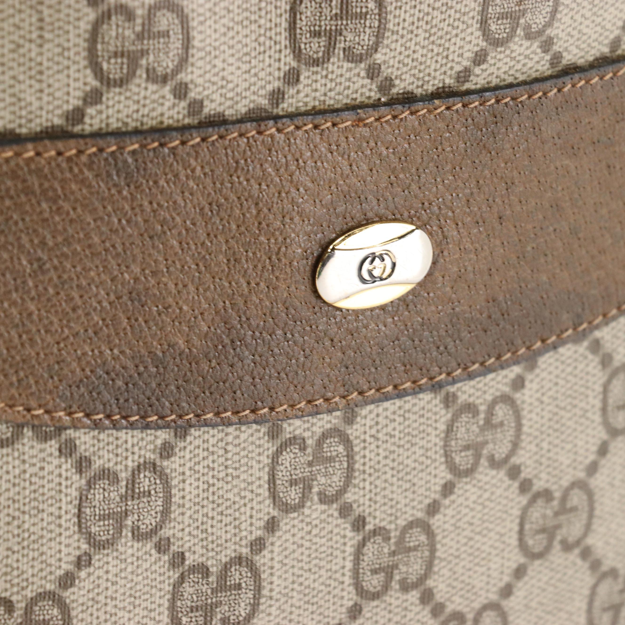 Gucci Accessory Collection Shoulder Tote in GG Supreme Canvas and Leather