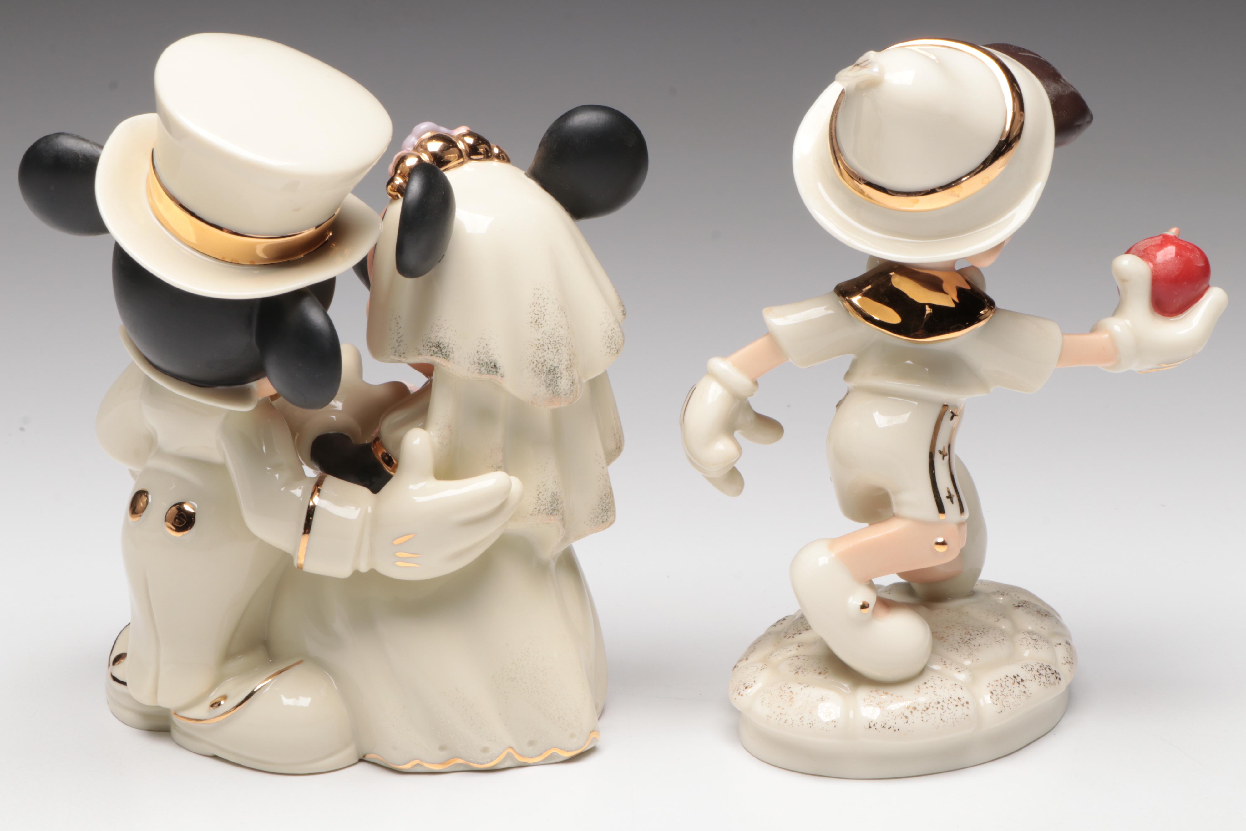 Lenox "Minnie's Dream Wedding" and "Pinocchio" Porcelain Figurines, 2000s
