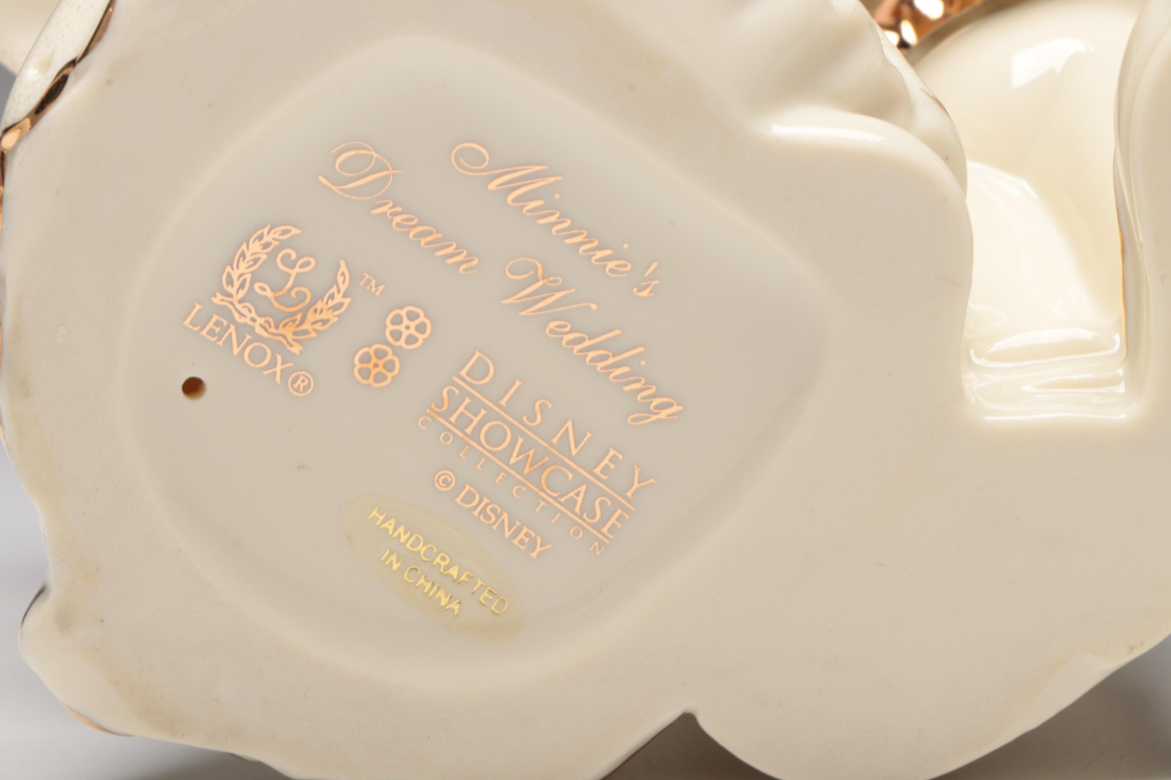 Lenox "Minnie's Dream Wedding" and "Pinocchio" Porcelain Figurines, 2000s