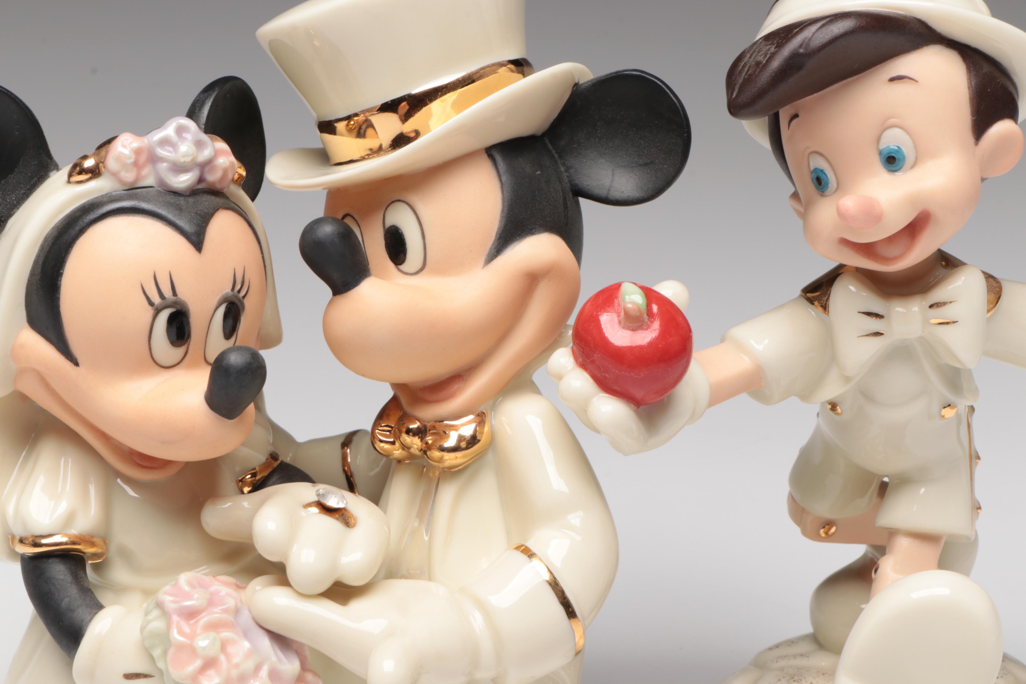 Lenox "Minnie's Dream Wedding" and "Pinocchio" Porcelain Figurines, 2000s
