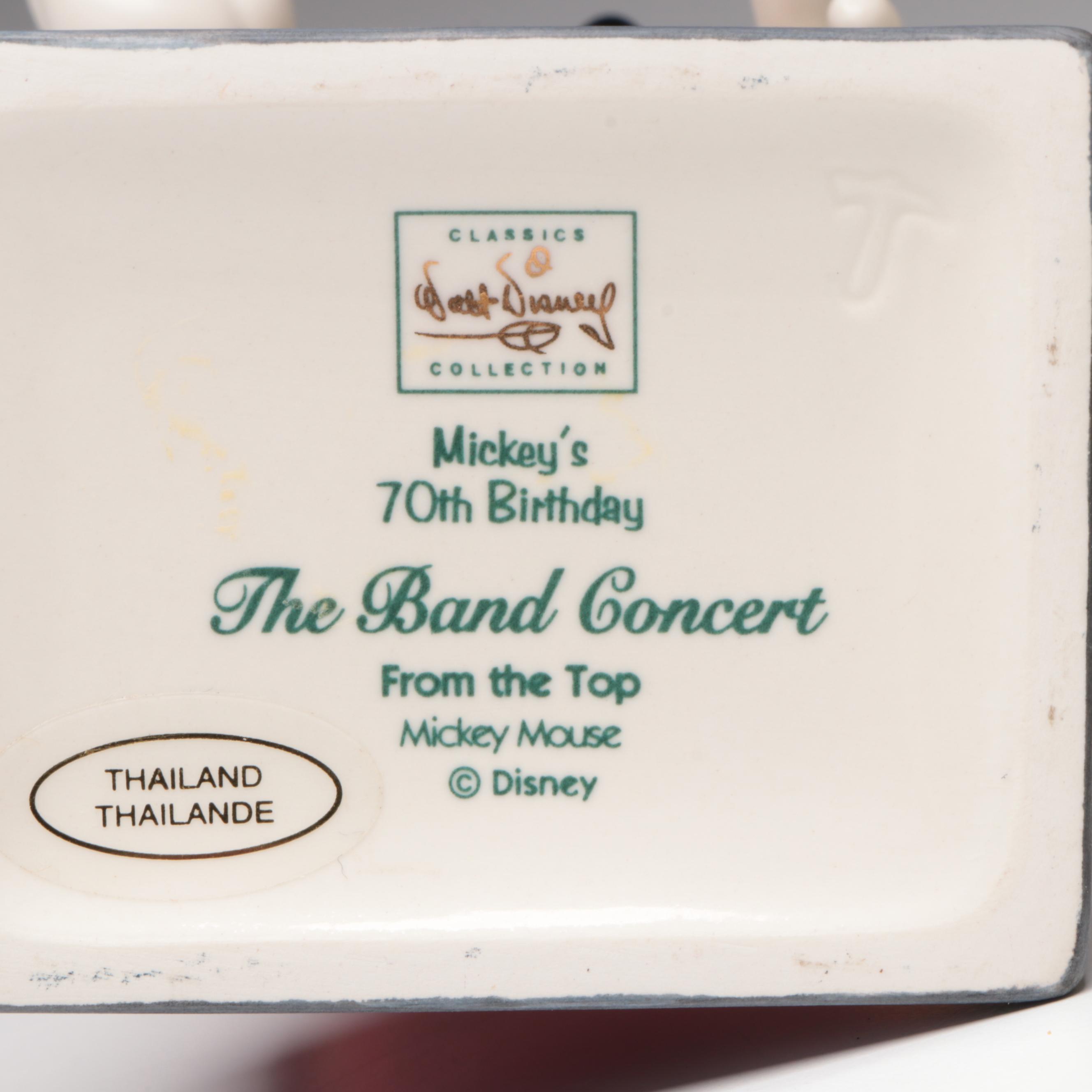 Walt Disney Classics "Mickey's 70th Birthday" and Dept. 56 Porcelain Figurines