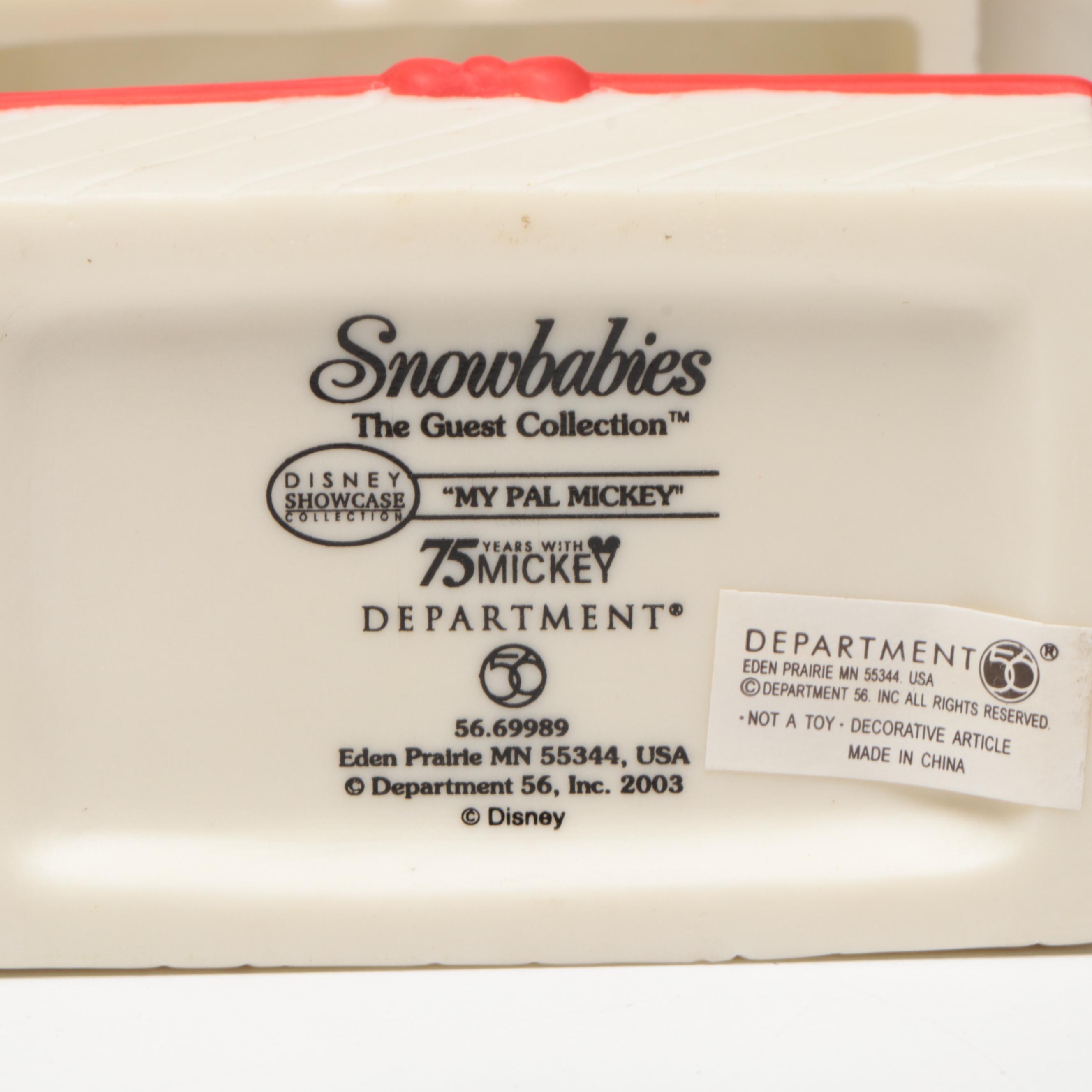 Walt Disney Classics "Mickey's 70th Birthday" and Dept. 56 Porcelain Figurines