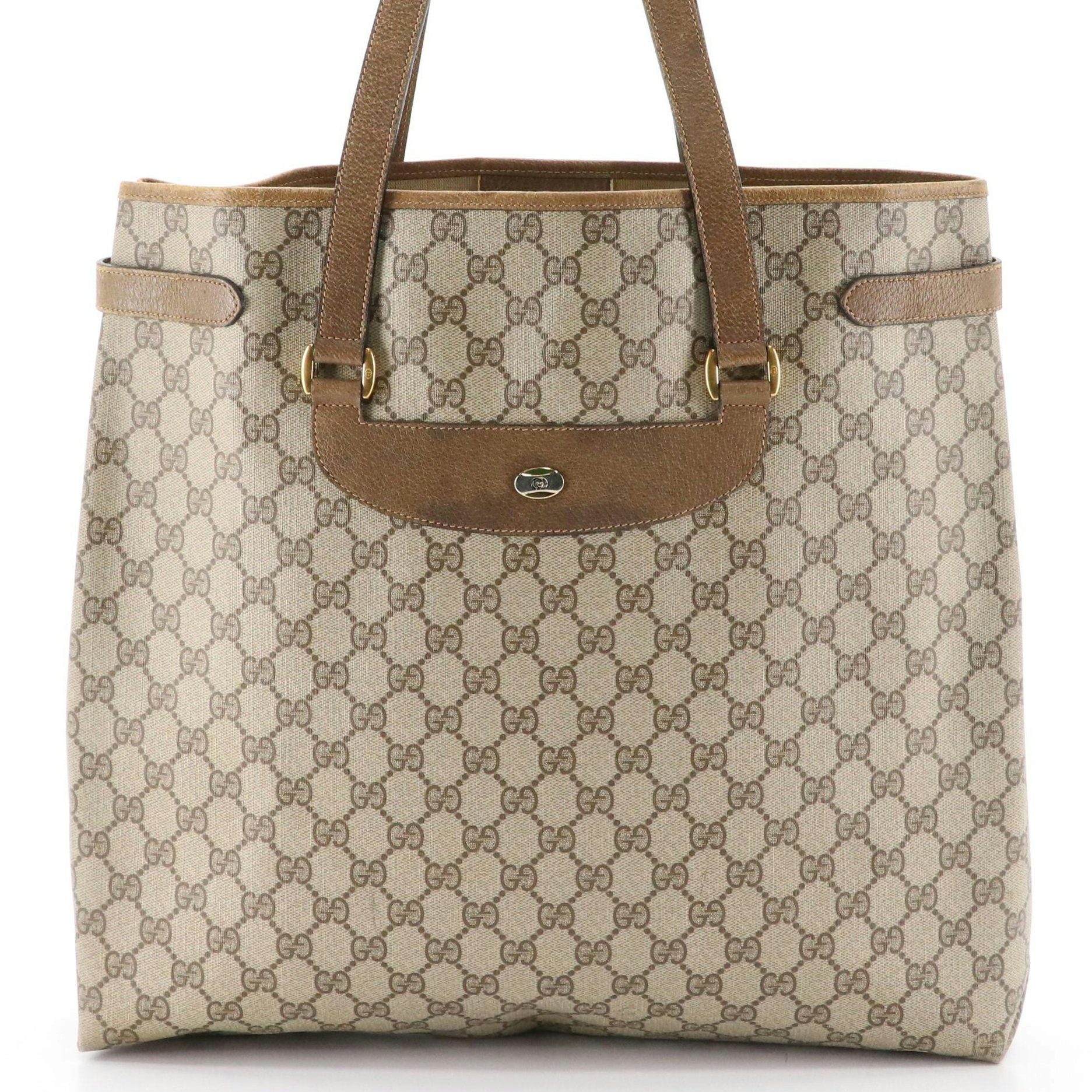 Gucci Accessory Collection Shoulder Tote in GG Supreme Canvas and Leather