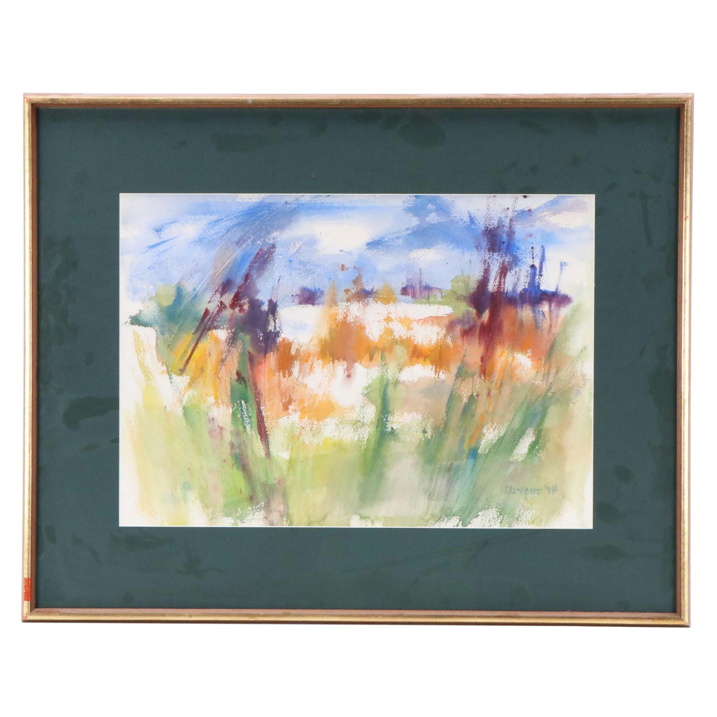 Abstract Landscape Watercolor Painting, 1974