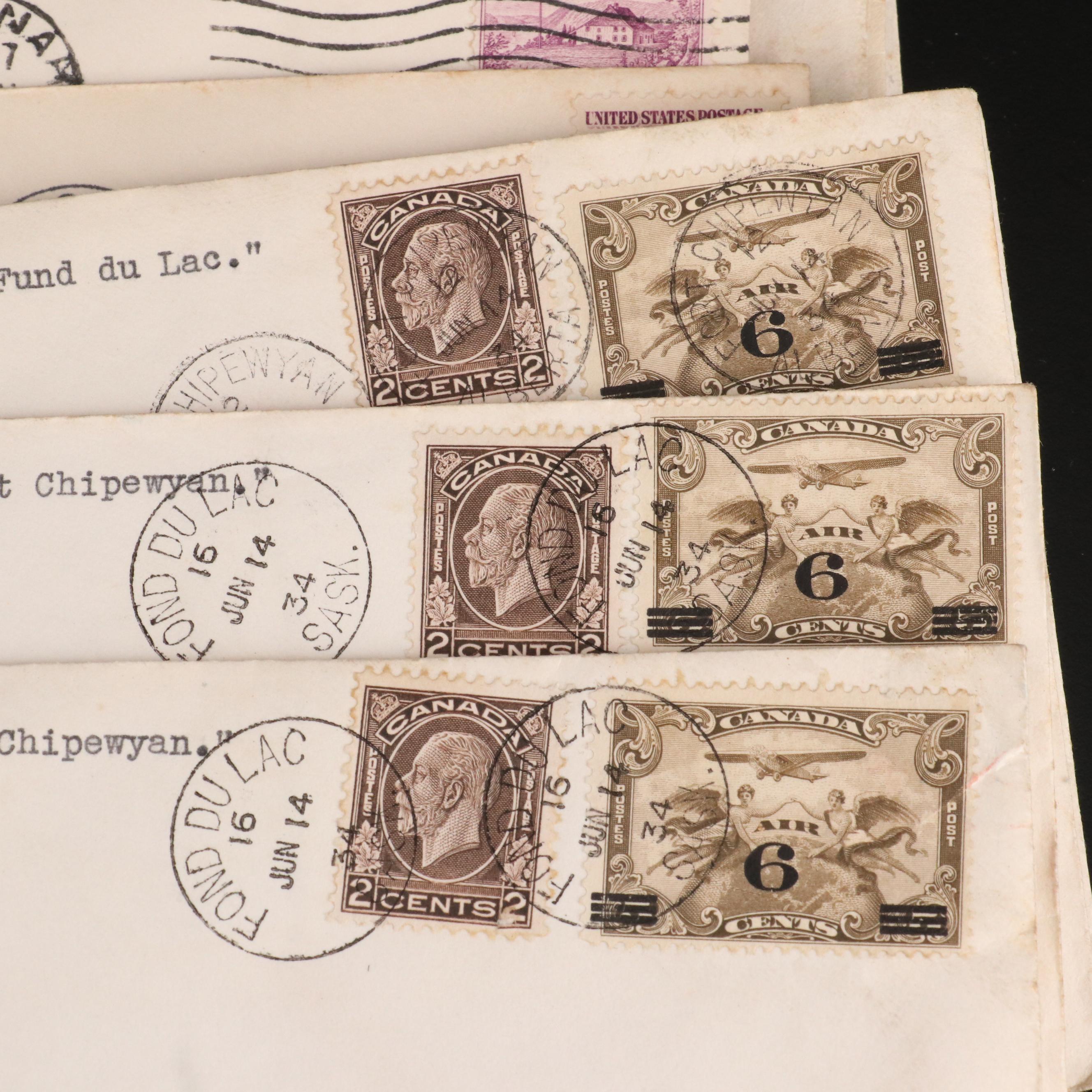 Eighty-Seven Vintage U.S. Postal Covers, 1930s and 1940s