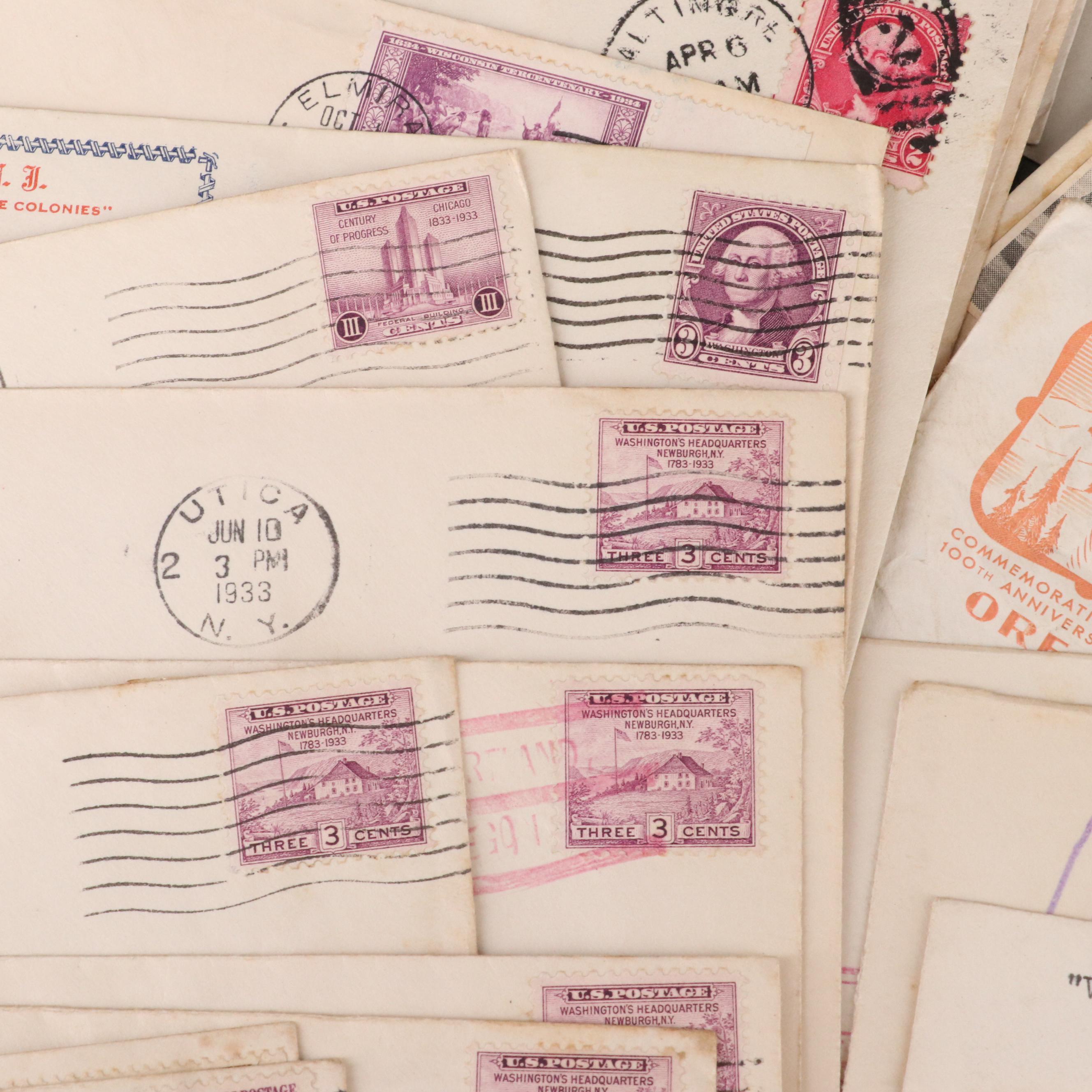 Eighty-Seven Vintage U.S. Postal Covers, 1930s and 1940s