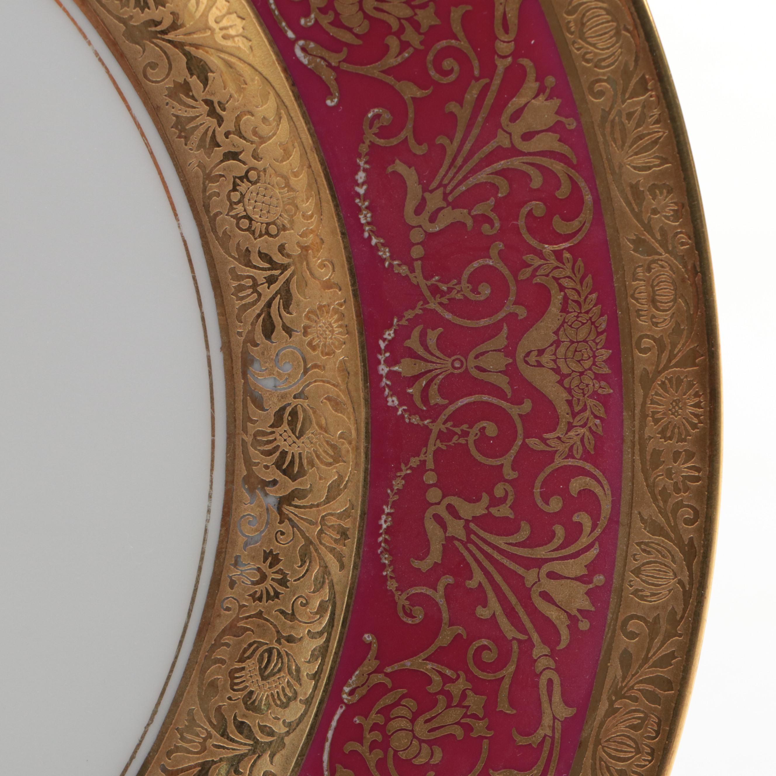 Rosenthal Porcelain Monogrammed Dinner Plates, Early to Mid-20th Century