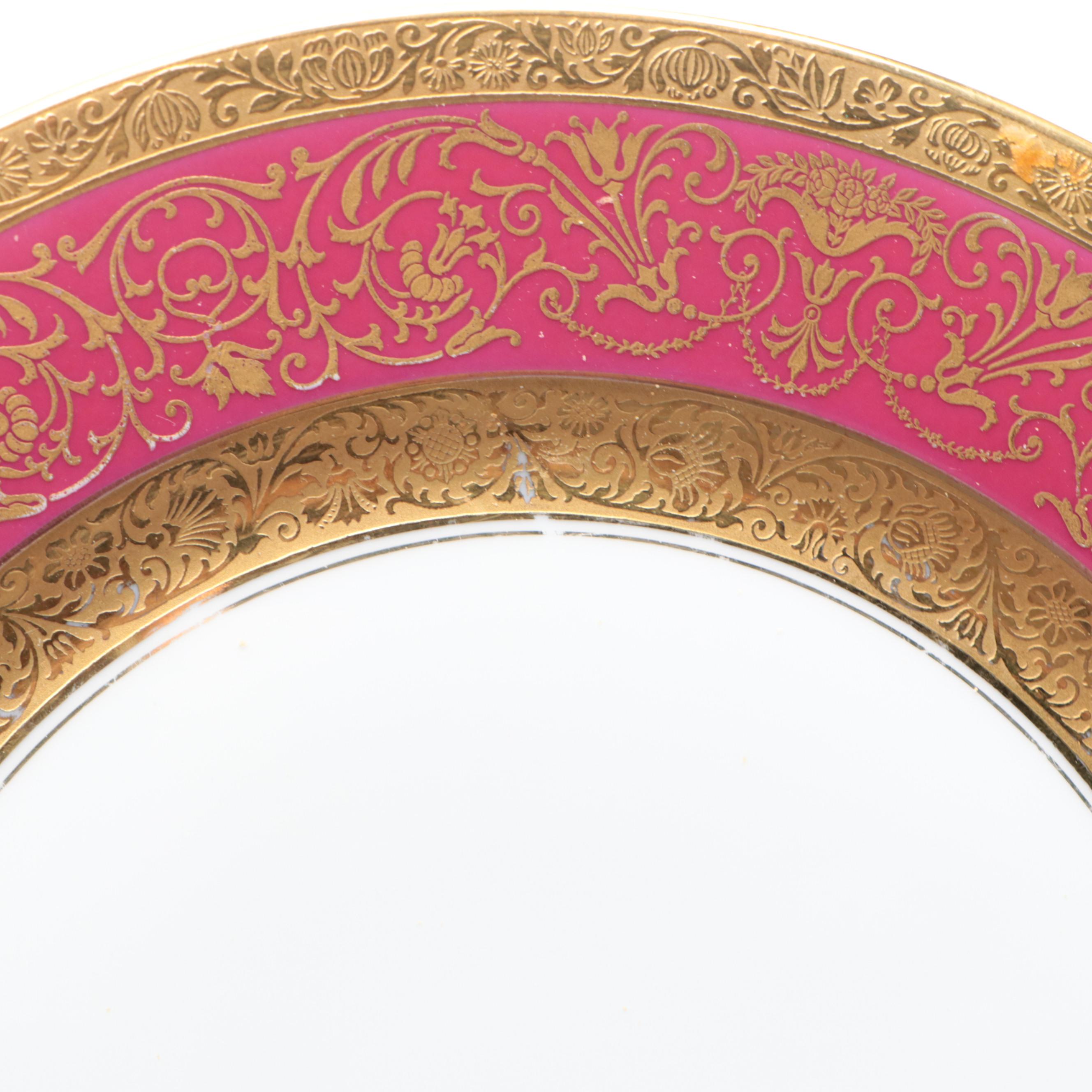 Rosenthal Porcelain Monogrammed Dinner Plates, Early to Mid-20th Century