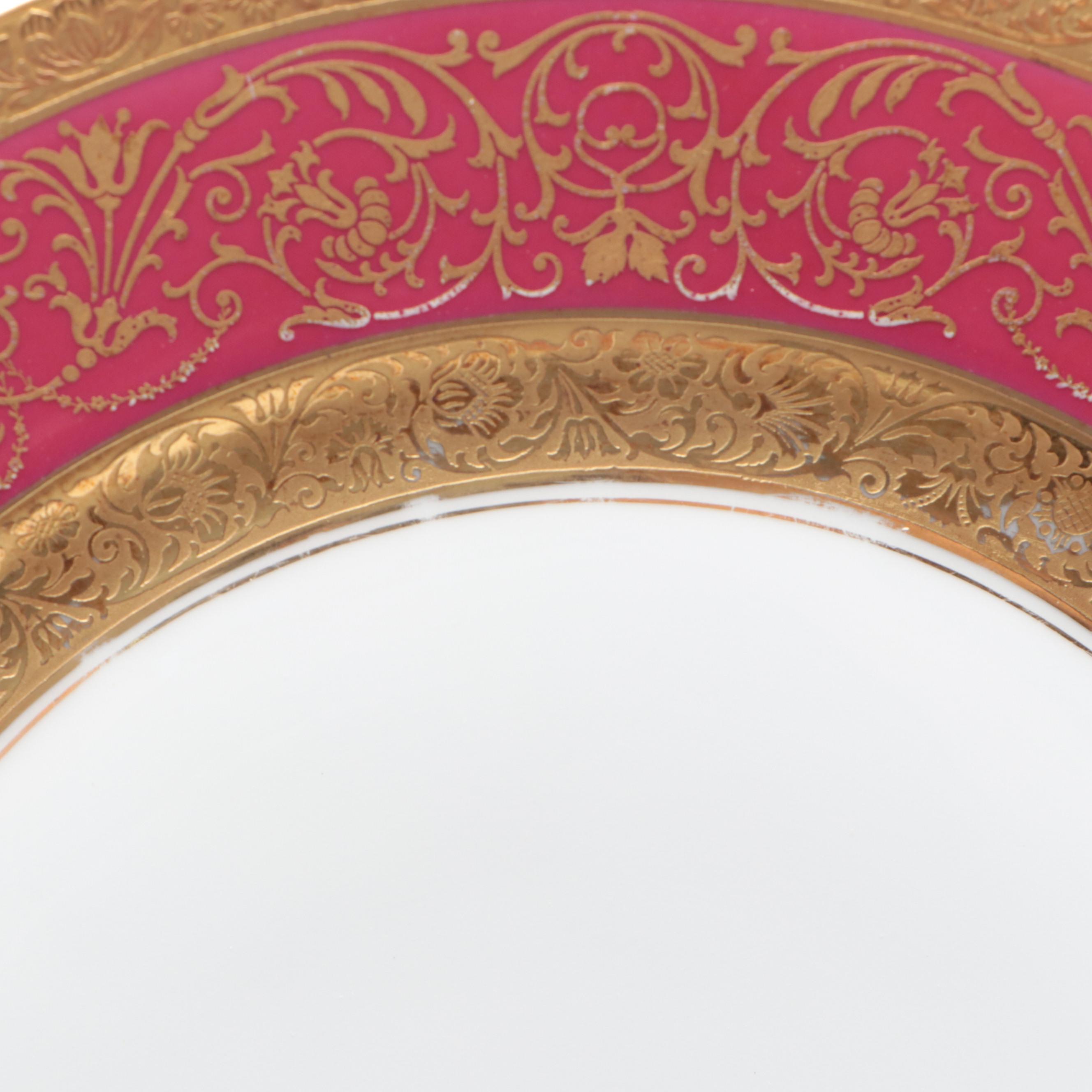 Rosenthal Porcelain Monogrammed Dinner Plates, Early to Mid-20th Century