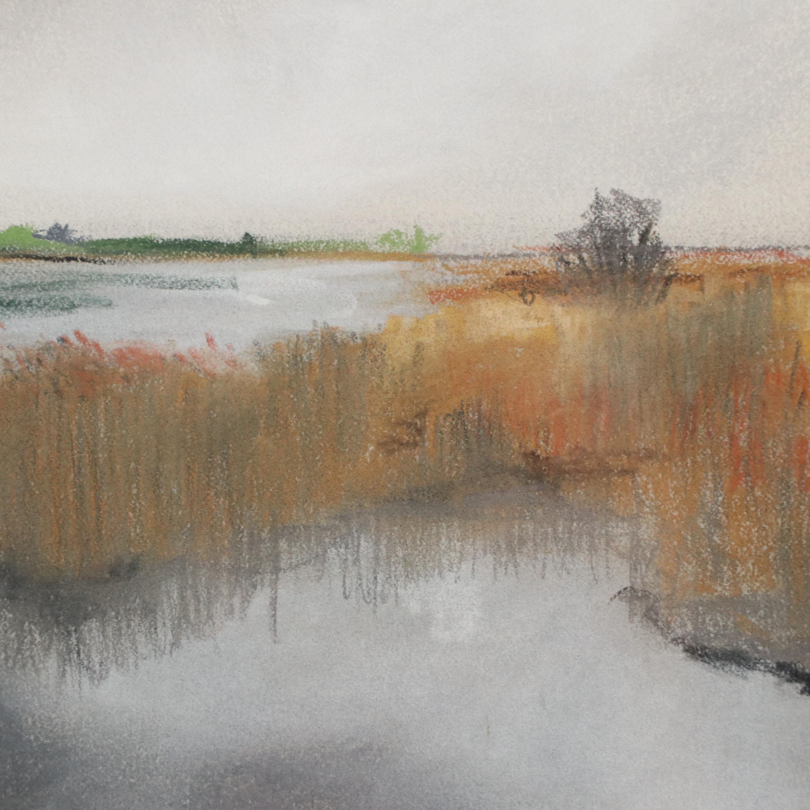 Coastal Landscape Chalk Pastel Drawing