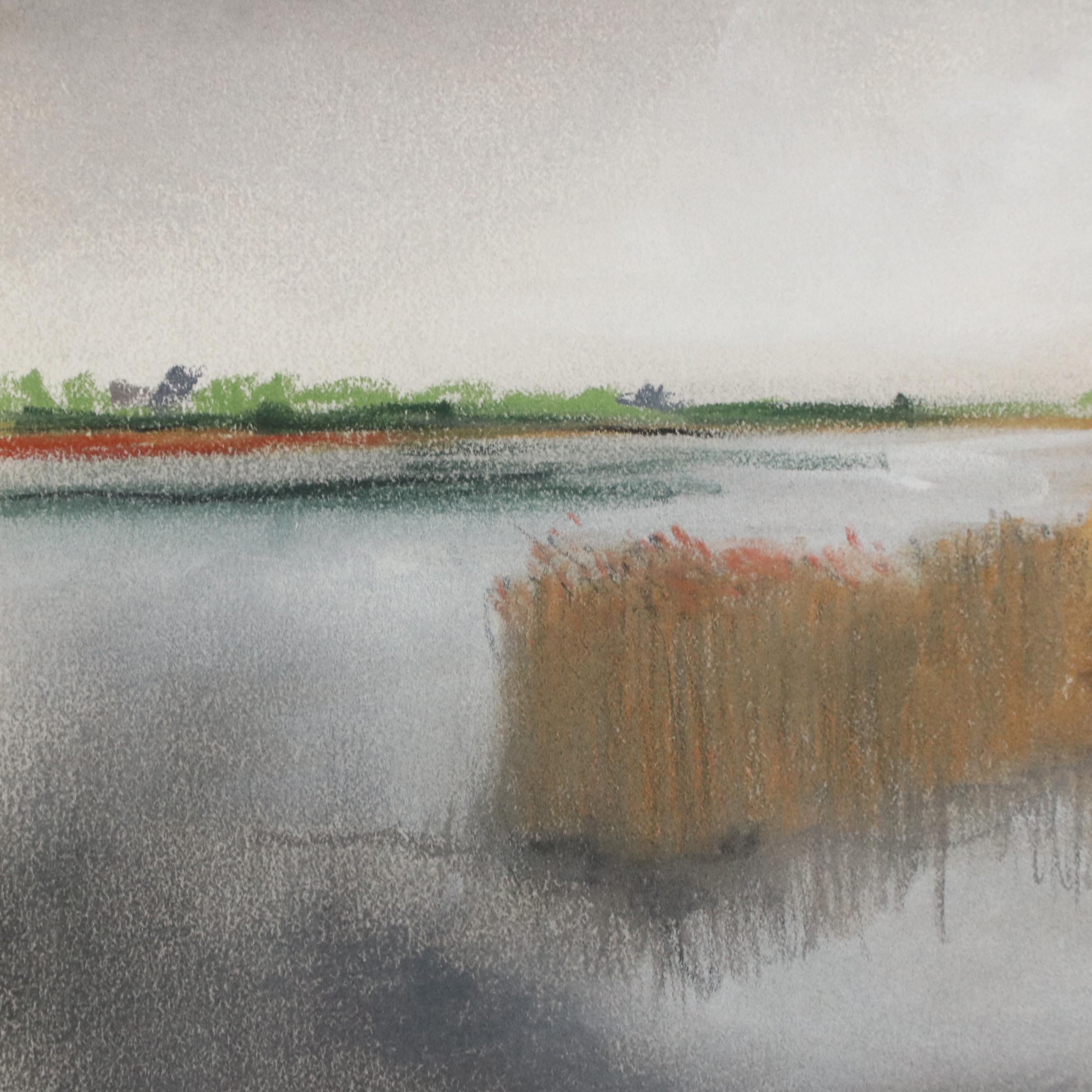 Coastal Landscape Chalk Pastel Drawing