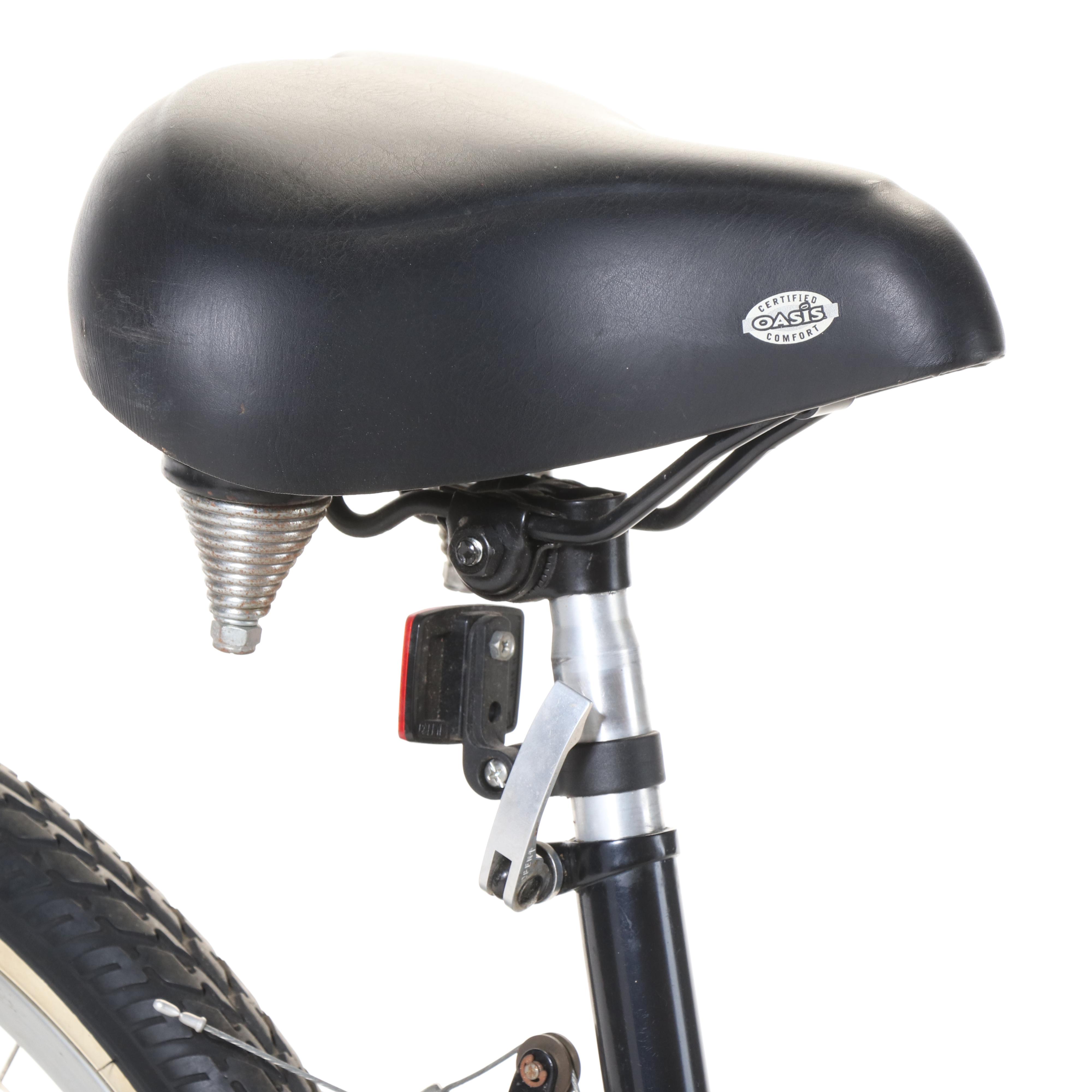 Trek Calypso Step-Through Bicycle with Oasis Seat and Handlebar Wicker Basket