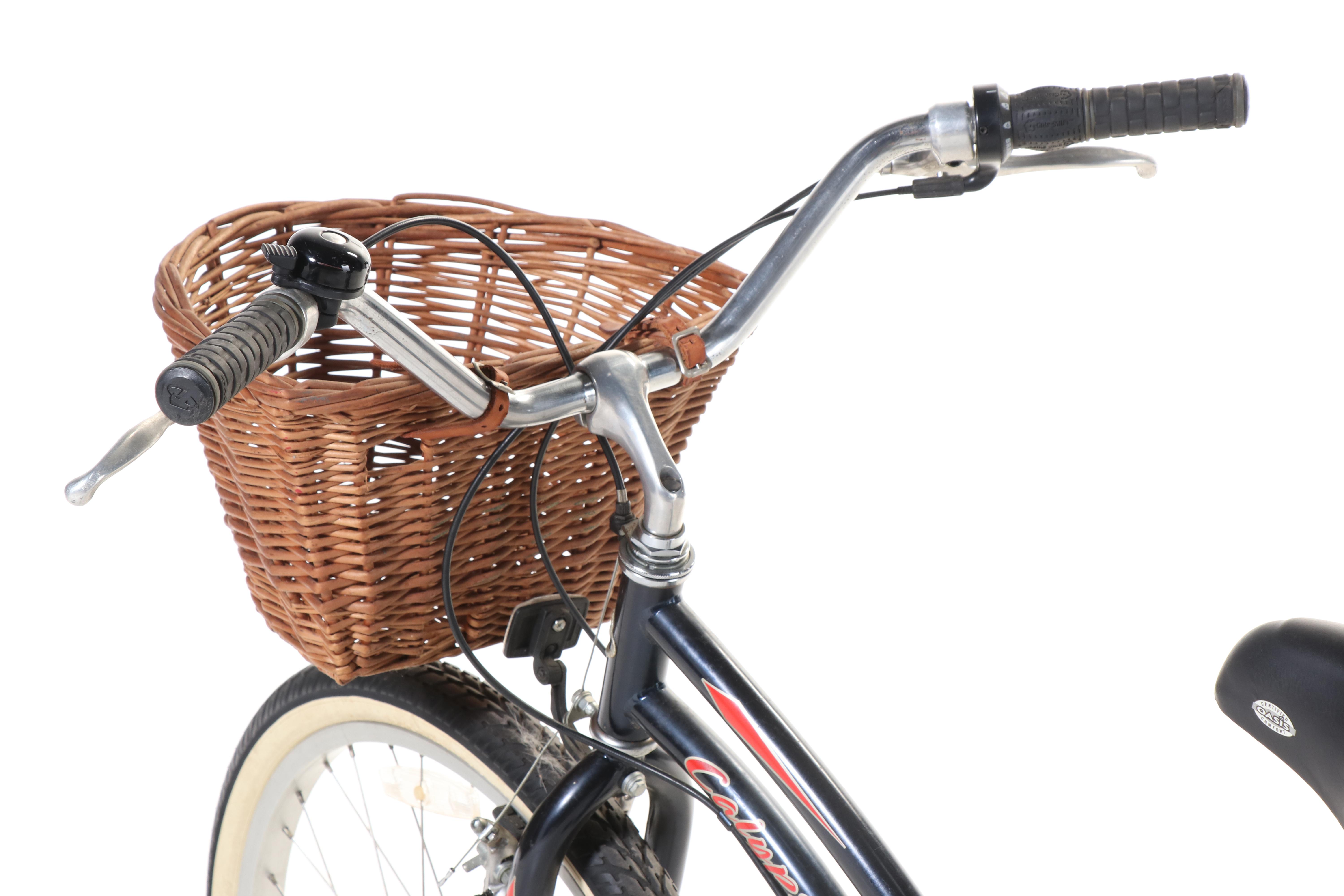 Trek Calypso Step-Through Bicycle with Oasis Seat and Handlebar Wicker Basket